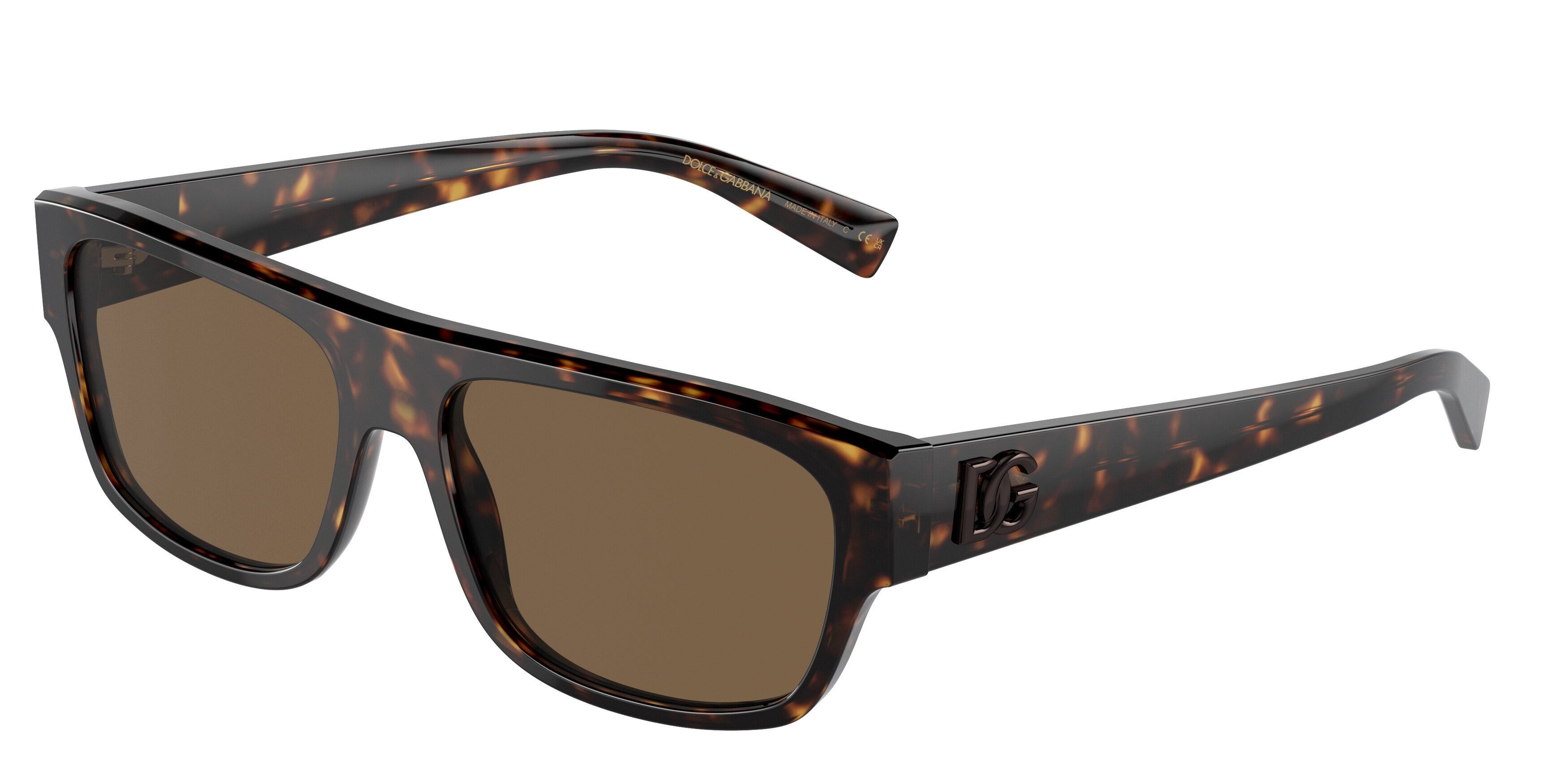 DOLCE & GABBANA DG4455 Rectangle Sunglasses 502/73-Havana 57-145-16 - Color Map Tortoise