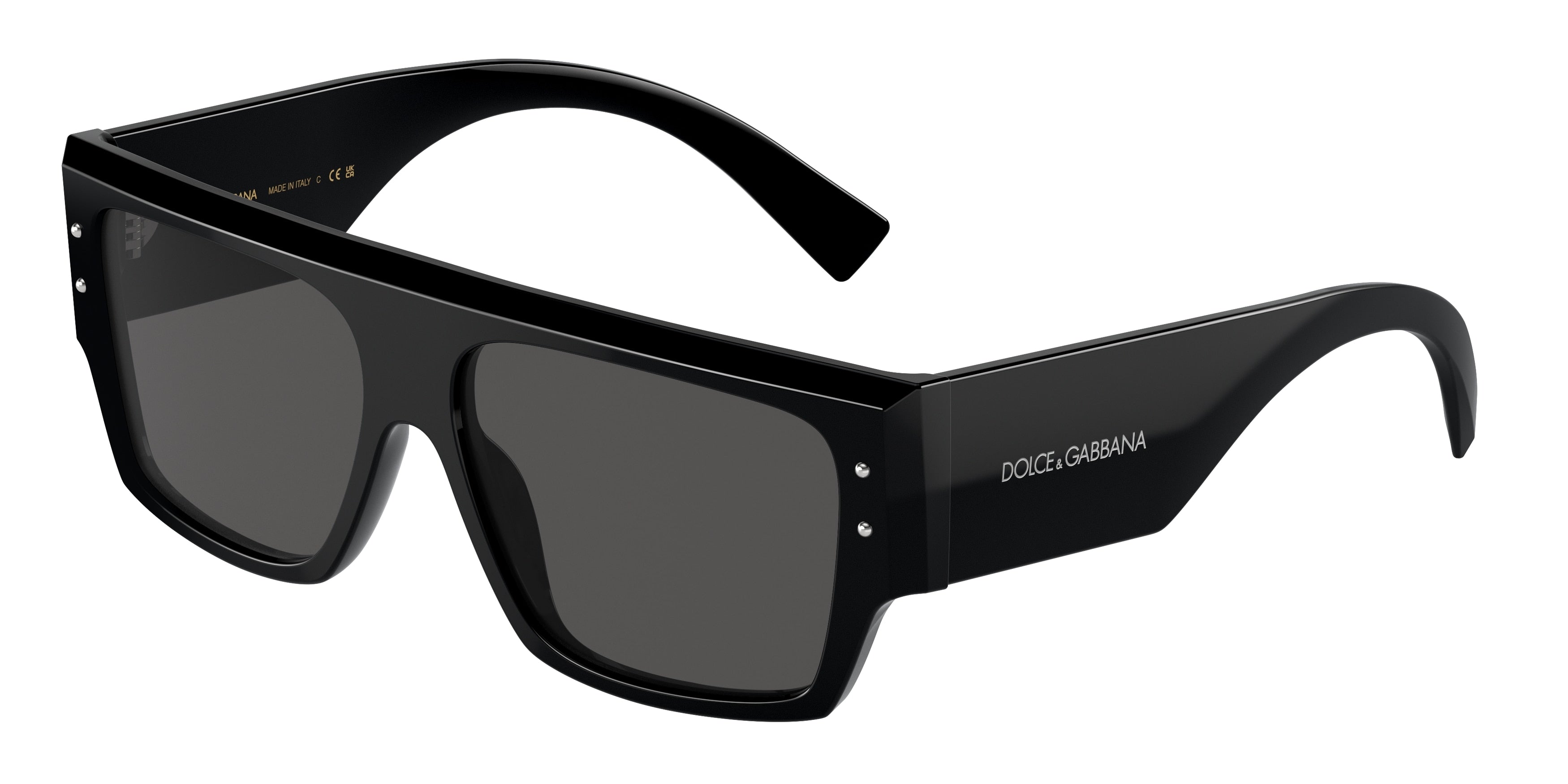 DOLCE & GABBANA DG4459 Square Sunglasses 501/87-Black 56-145-14 - Color Map Black