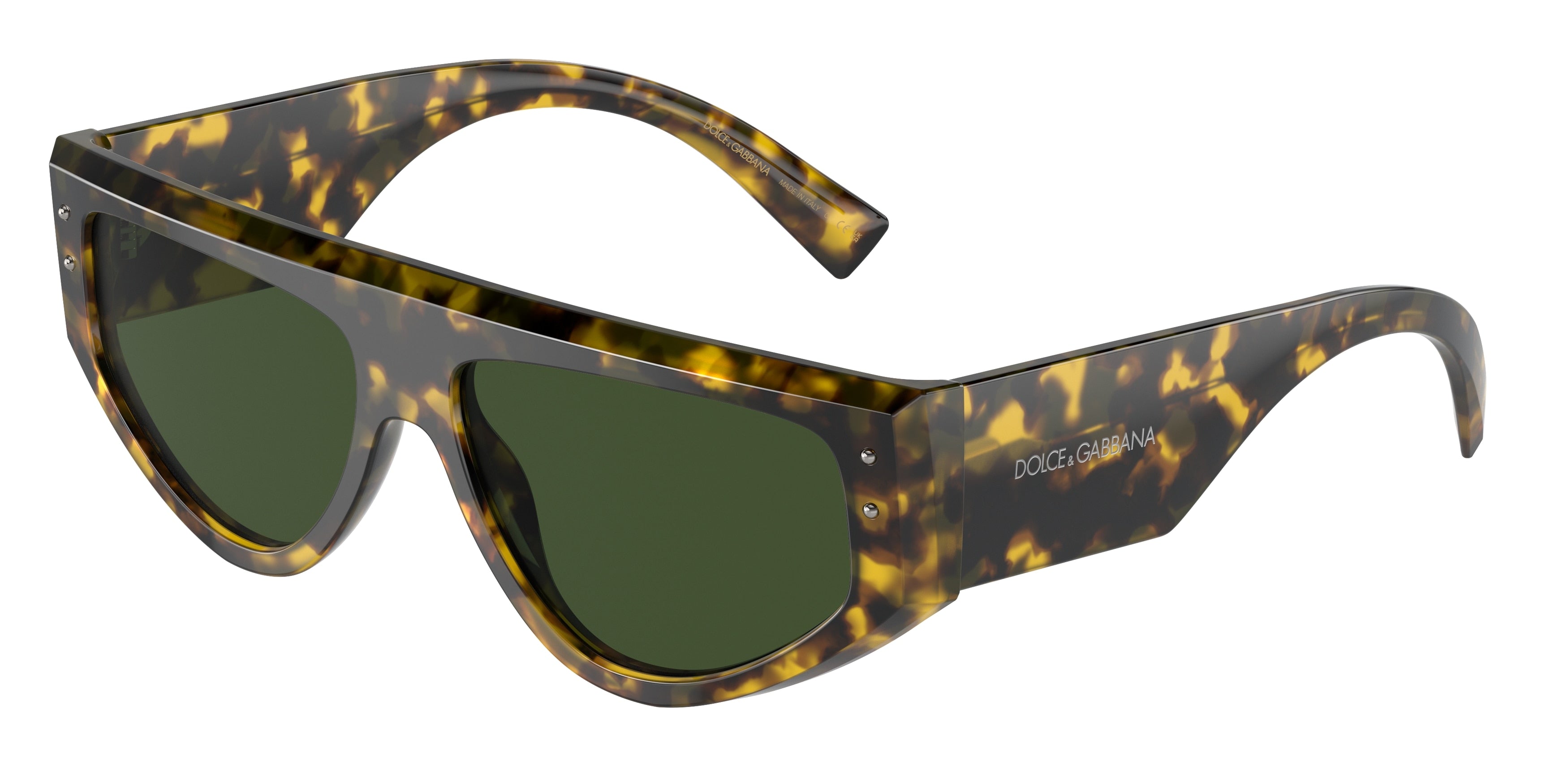 DOLCE & GABBANA DG4461 Rectangle Sunglasses 343371-Havana Yellow 57-145-15 - Color Map Tortoise