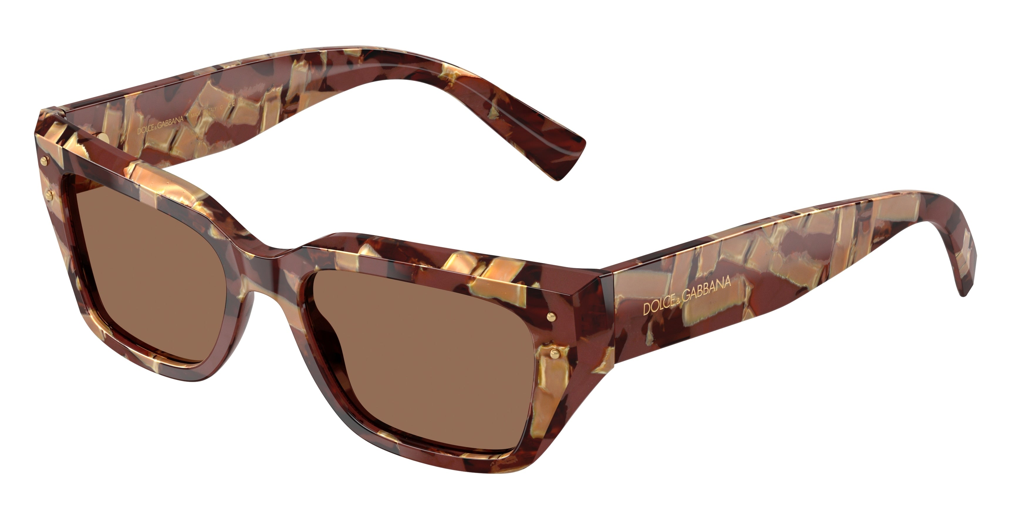 DOLCE & GABBANA DG4462 Cat Eye Sunglasses 346273-Pearl Havana Brown 52-145-18 - Color Map Brown
