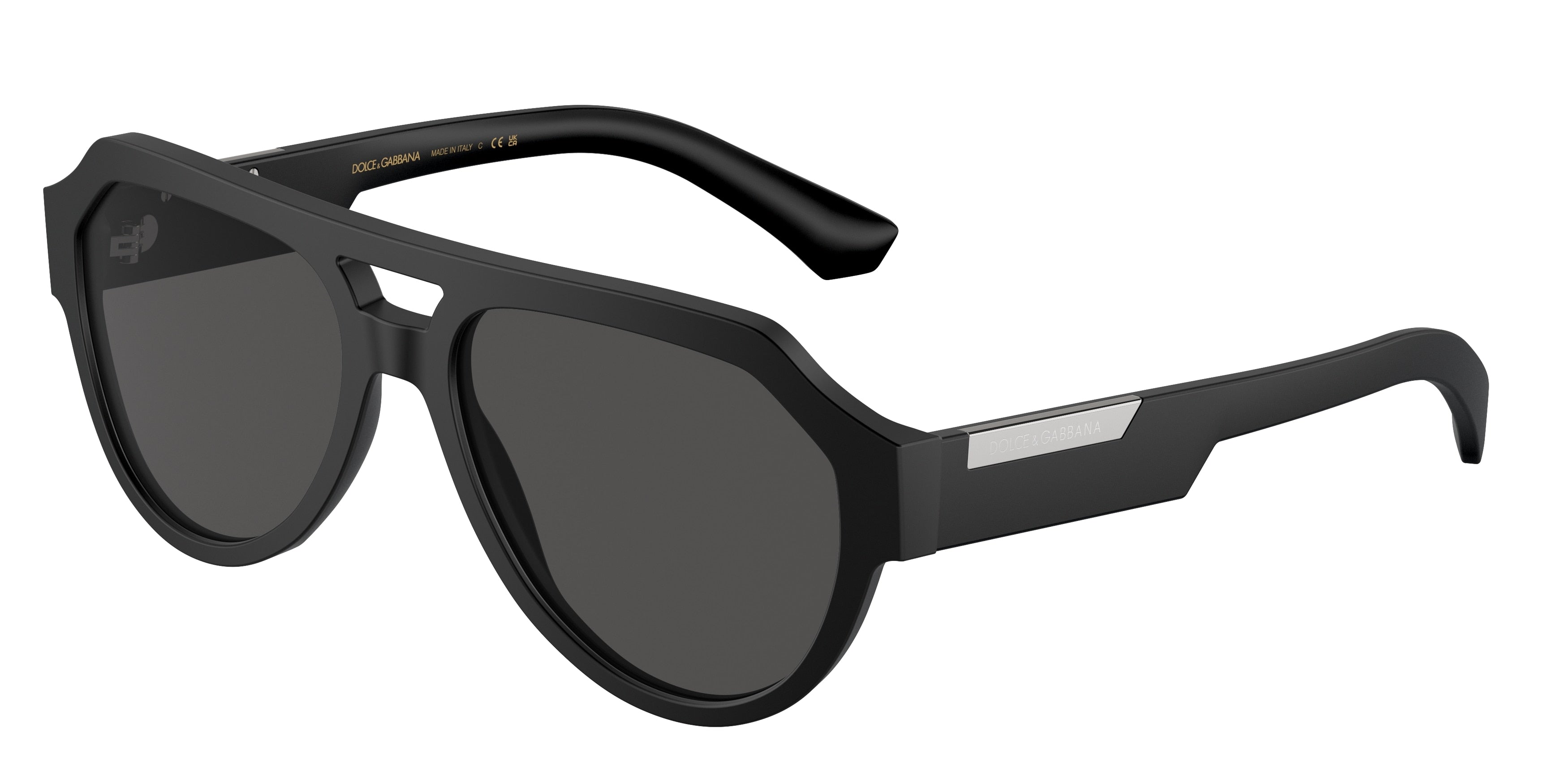 DOLCE & GABBANA DG4466 Square Sunglasses 25256G-Matte Black 56-145-17 - Color Map Black