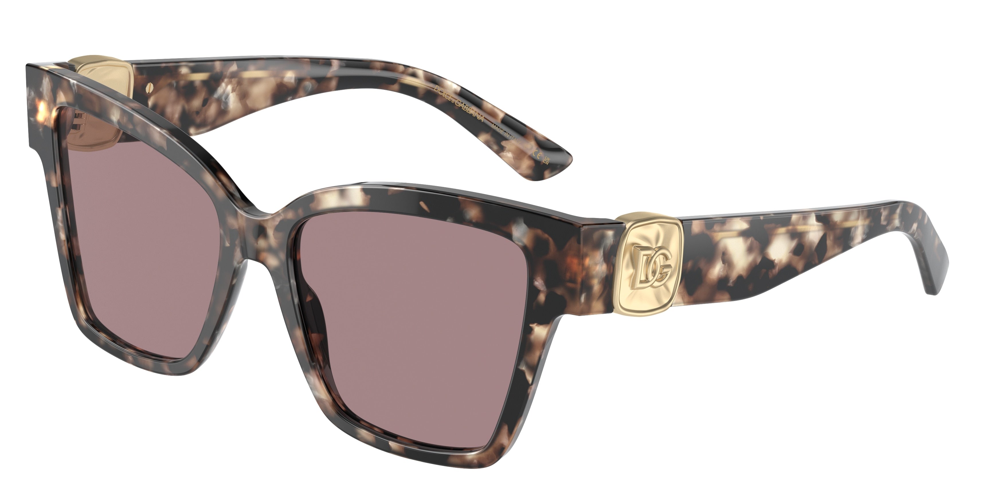 DOLCE & GABBANA DG4470F Square Sunglasses 34387N-Havana Brown Pearl 54-145-17 - Color Map Brown