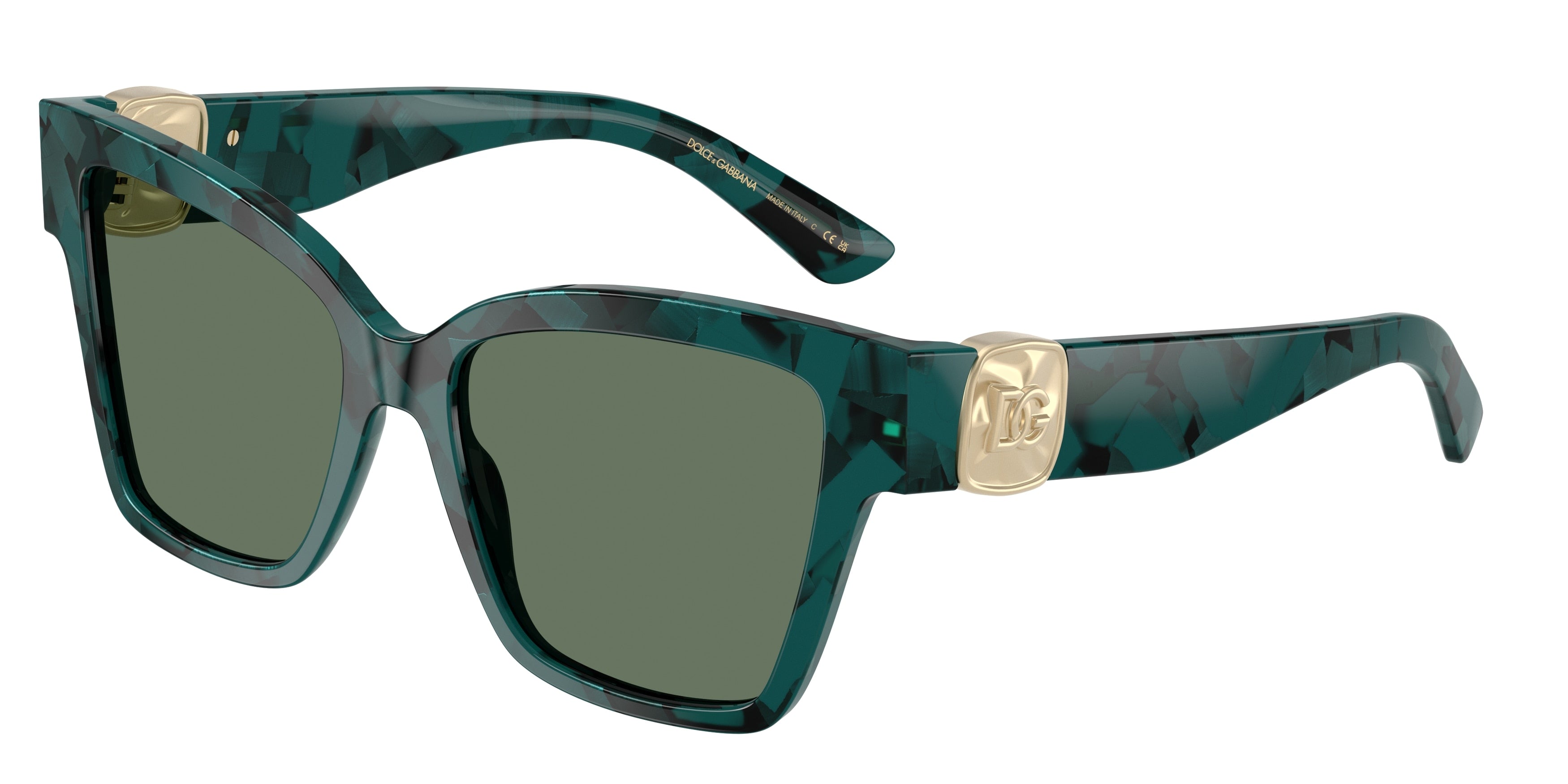 DOLCE & GABBANA DG4470 Square Sunglasses 3460/2-Pearl Havana Petroleum 54-145-17 - Color Map Green