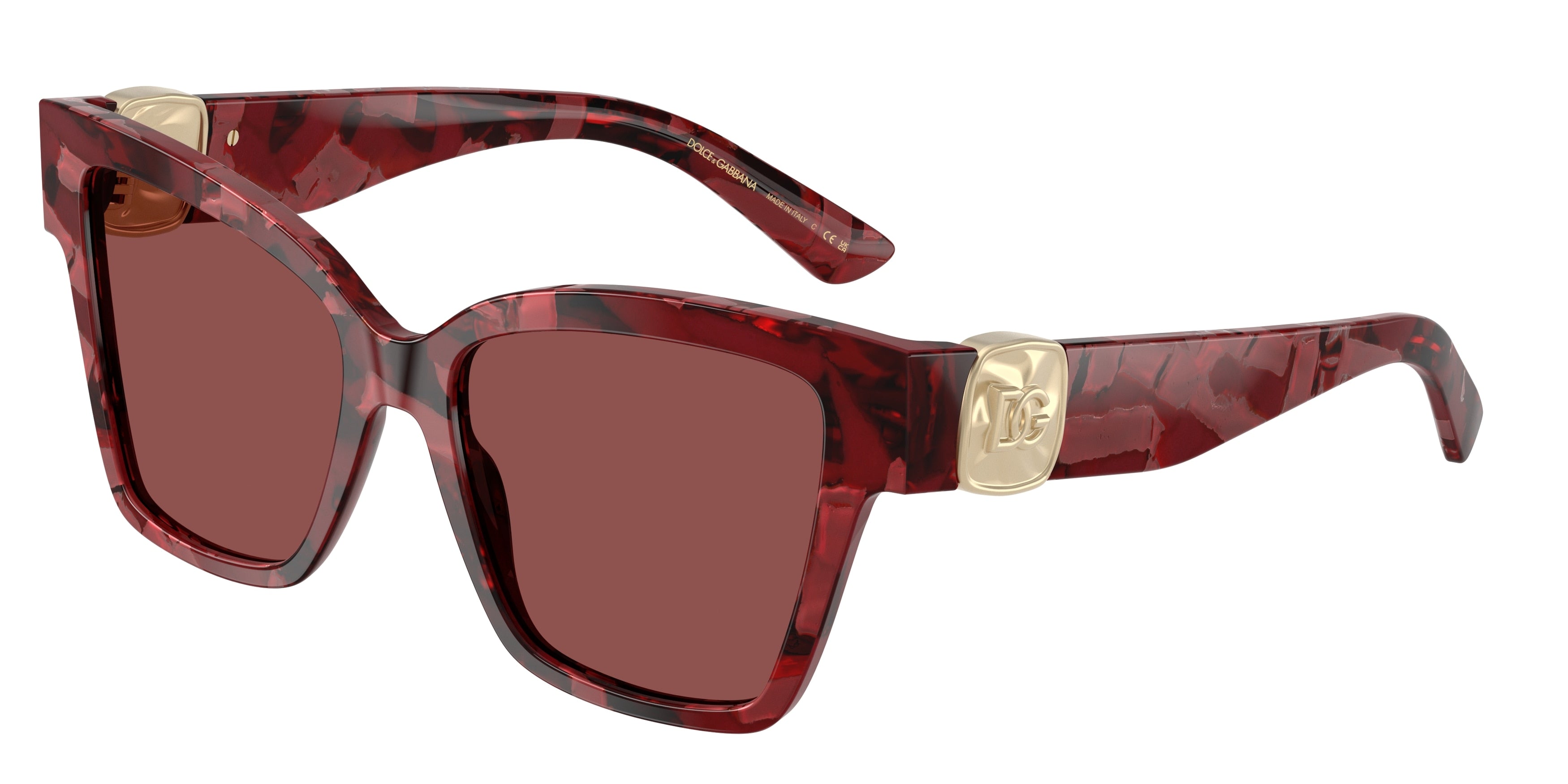 DOLCE & GABBANA DG4470 Square Sunglasses 346375-Pearl Havana Red 54-145-17 - Color Map Red