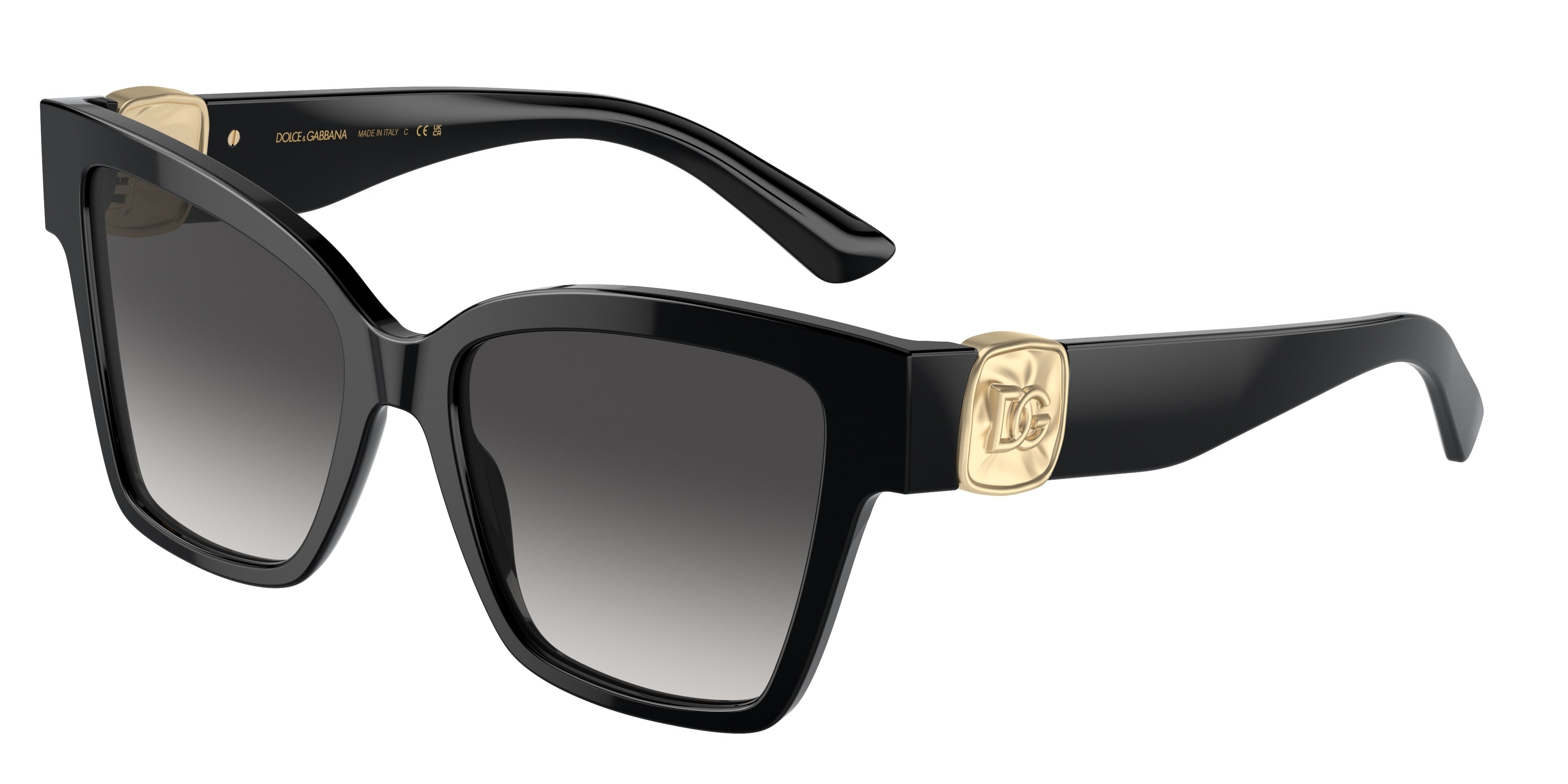 DOLCE & GABBANA DG4470 Square Sunglasses 501/8G-Black 54-145-17 - Color Map Black