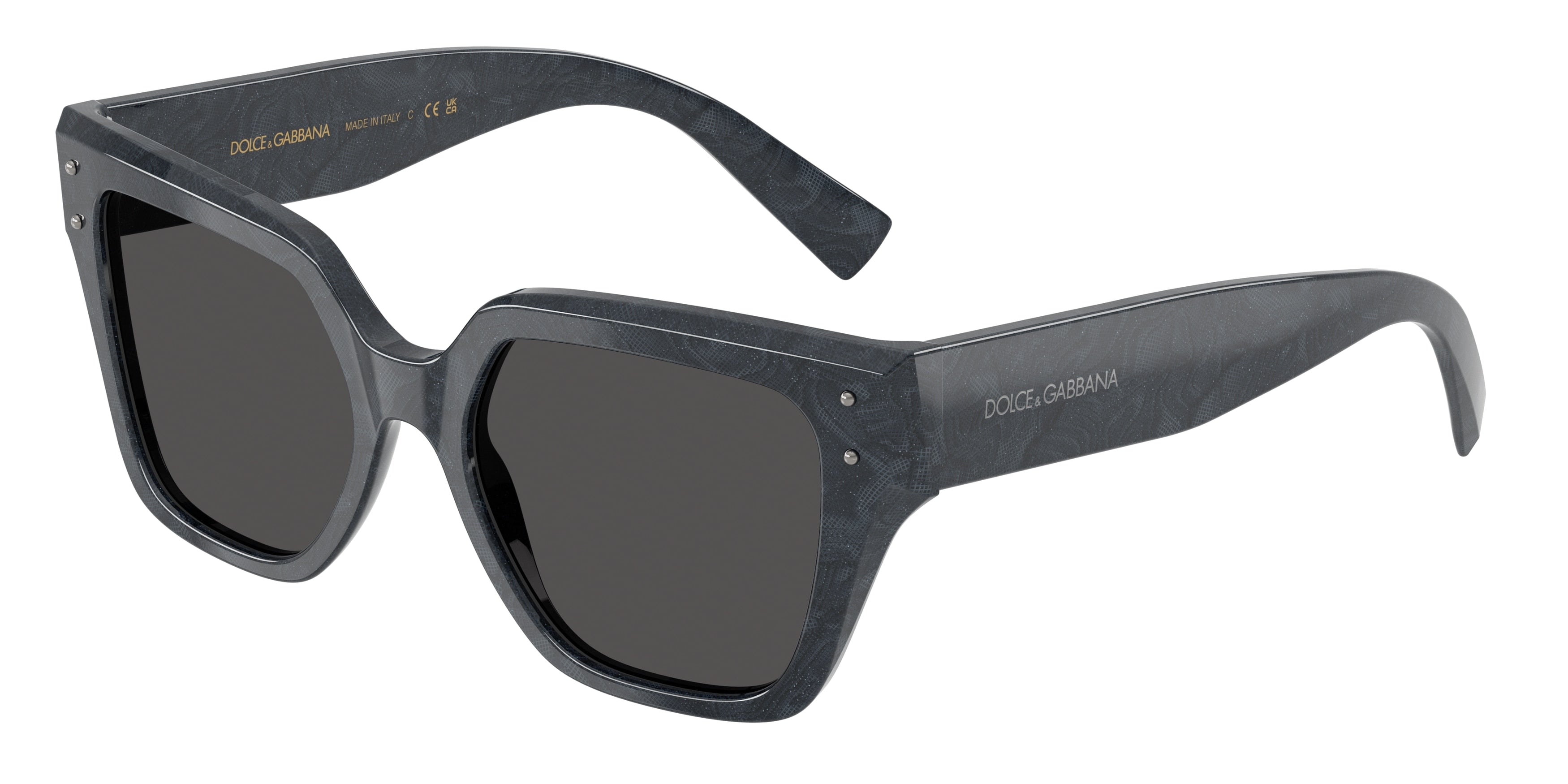 DOLCE & GABBANA DG4471 Square Sunglasses 344187-Grey Lace 52-145-18 - Color Map Multicolor