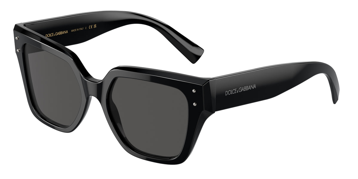 DOLCE & GABBANA DG4471 Square Sunglasses 501/87-Black 52-145-18 - Color Map Black