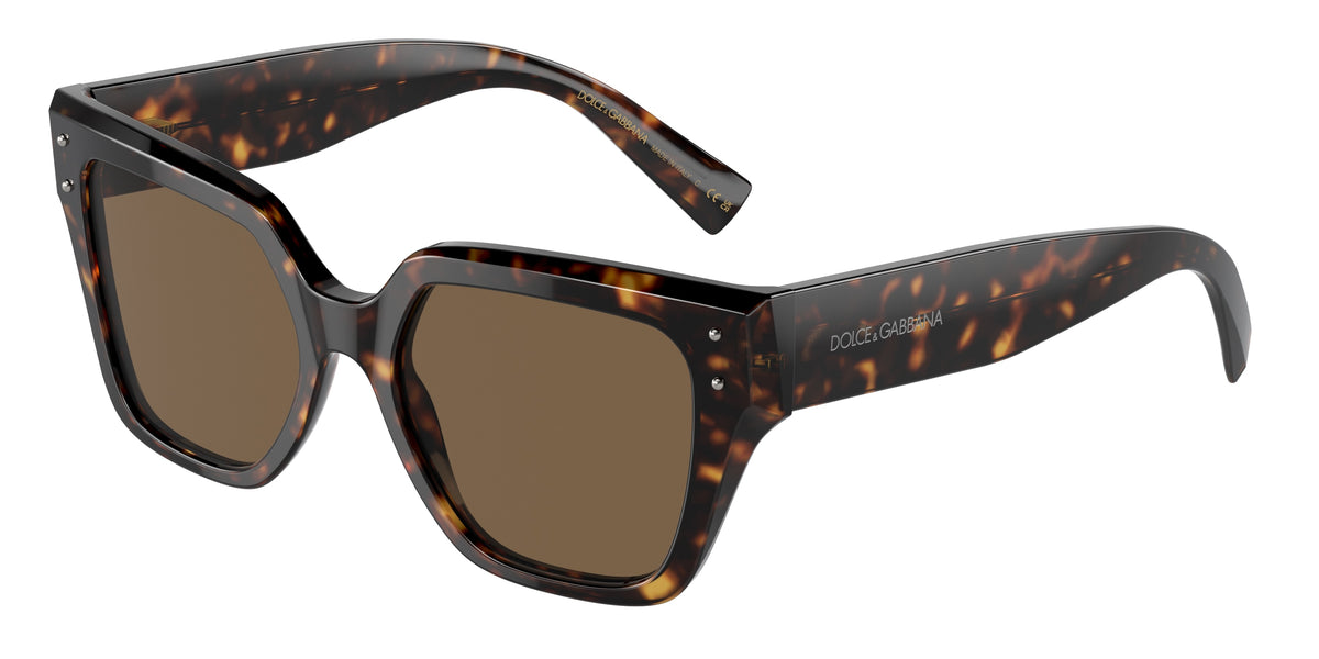 DOLCE & GABBANA DG4471 Square Sunglasses 502/73-Havana 52-145-18 - Color Map Tortoise