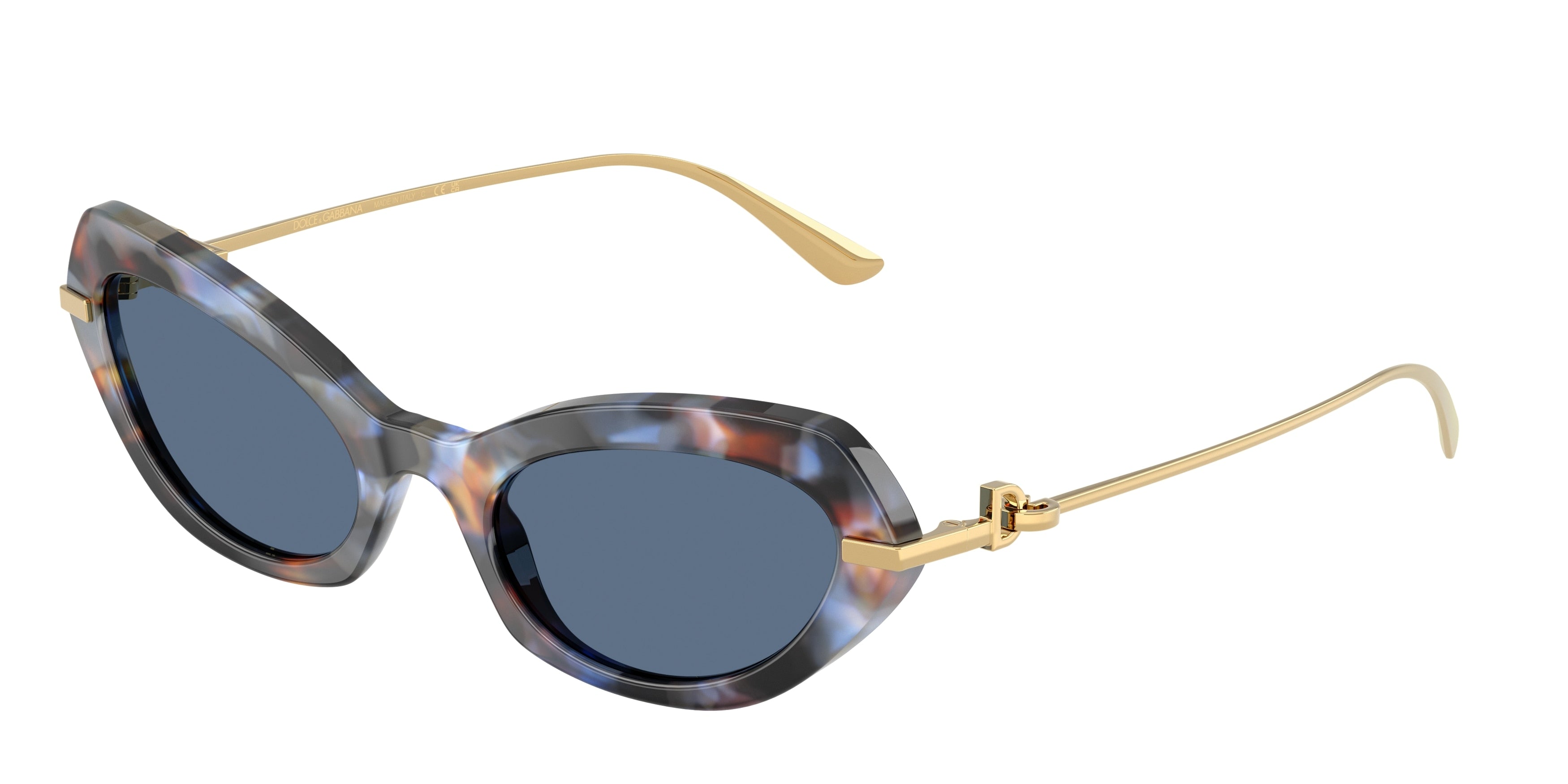 DOLCE & GABBANA DG4473 Butterfly Sunglasses 344380-Havana Blue 52-140-21 - Color Map Blue