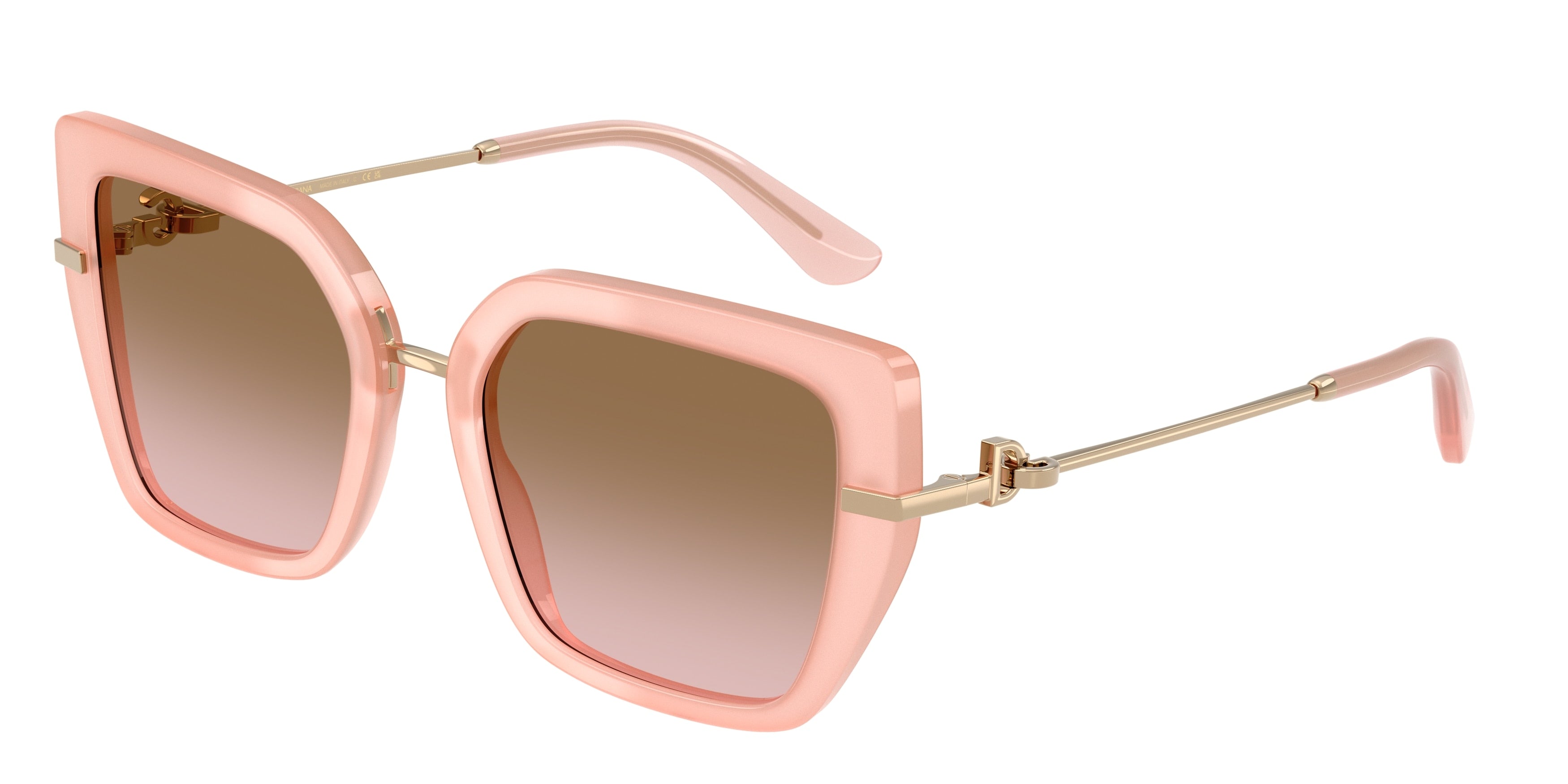 DOLCE & GABBANA DG4474 Butterfly Sunglasses 343611-Milky Pink 53-140-20 - Color Map Pink