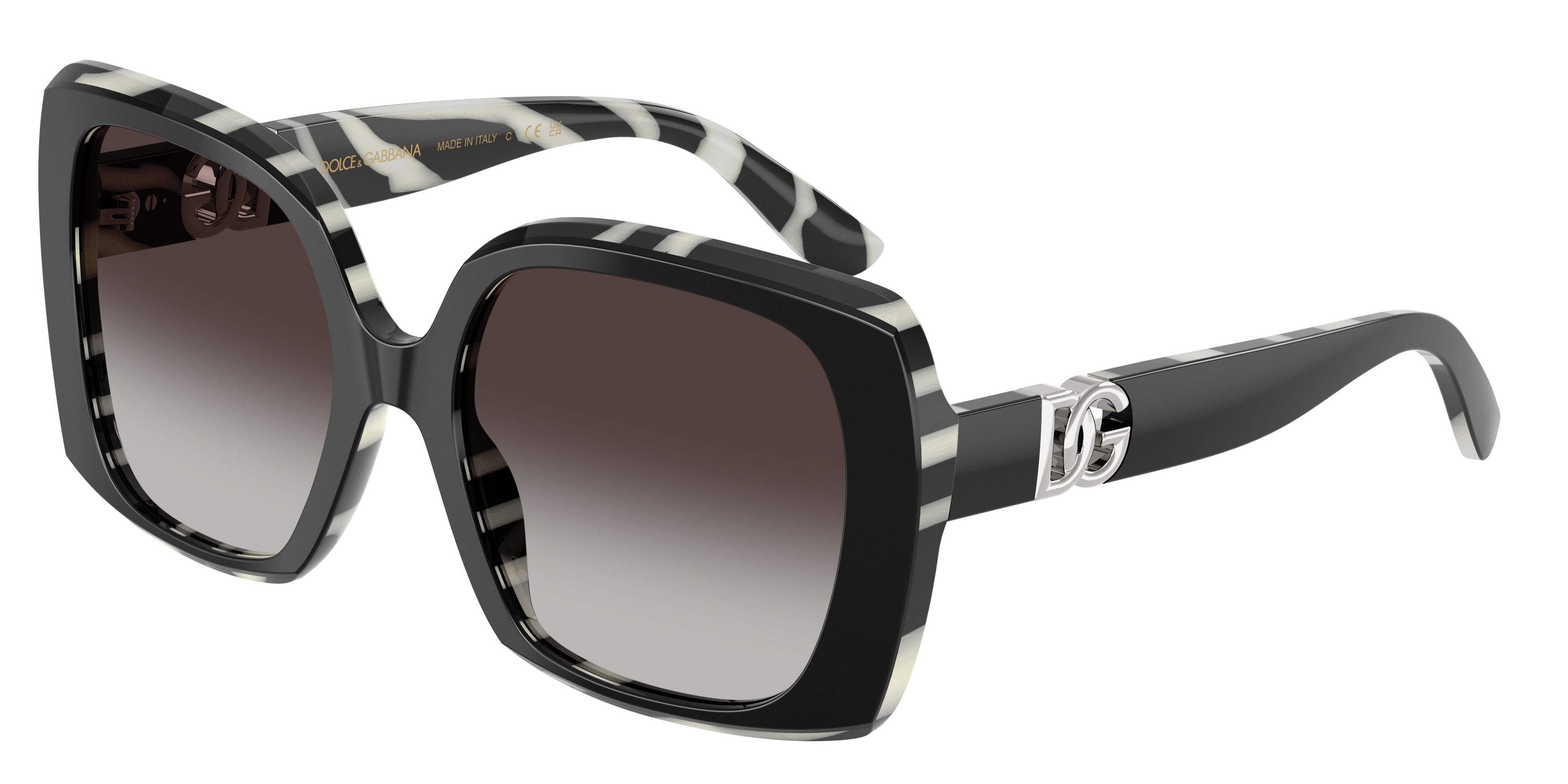 DOLCE & GABBANA DG4475 Square Sunglasses 33728G-Black On Zebra 56-145-19 - Color Map Black