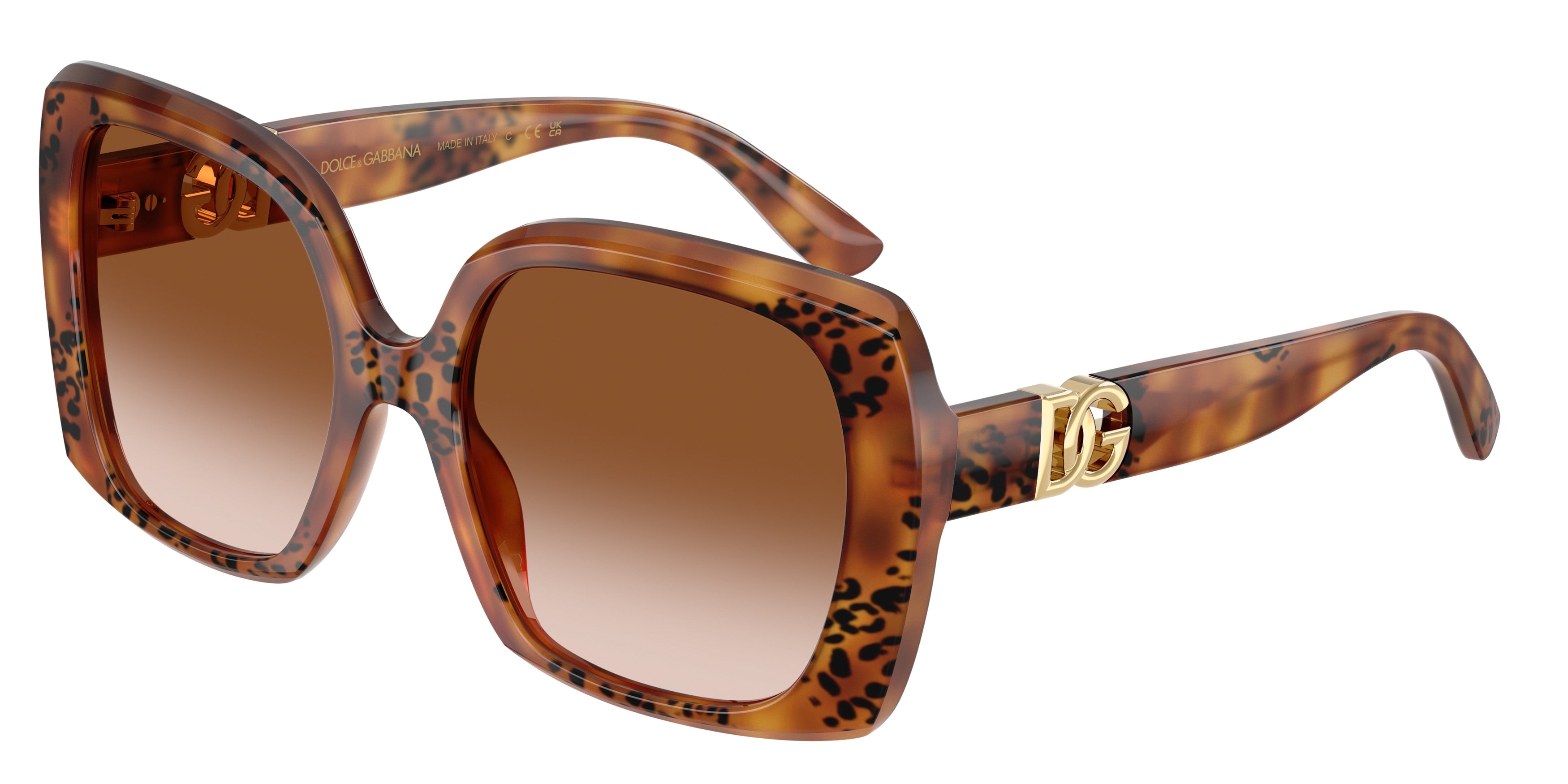 DOLCE & GABBANA DG4475 Square Sunglasses 338013-Havana Leo 56-145-19 - Color Map Tortoise
