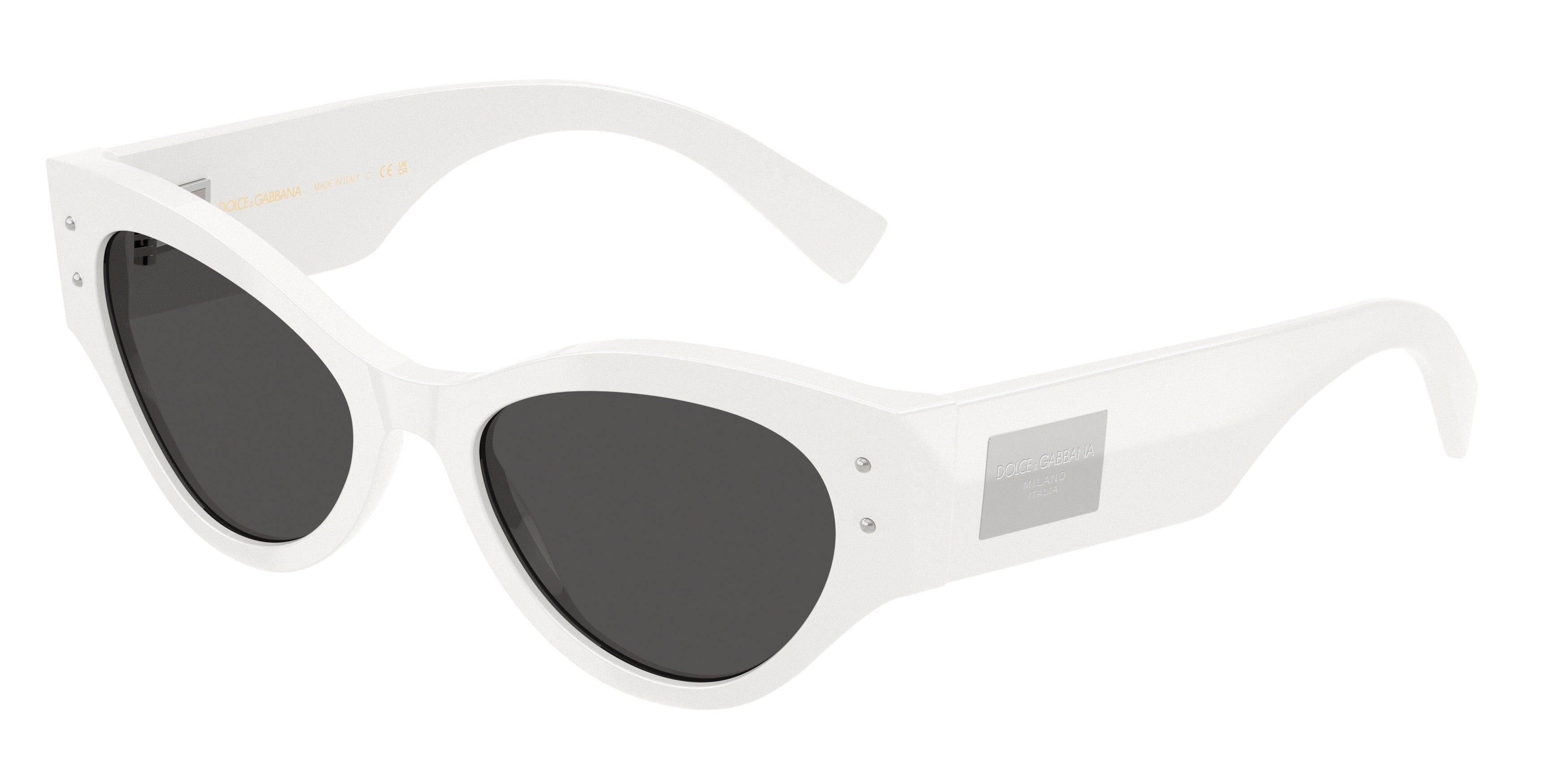 DOLCE & GABBANA DG4480 Butterfly Sunglasses 331287-White 53-140-19 - Color Map White