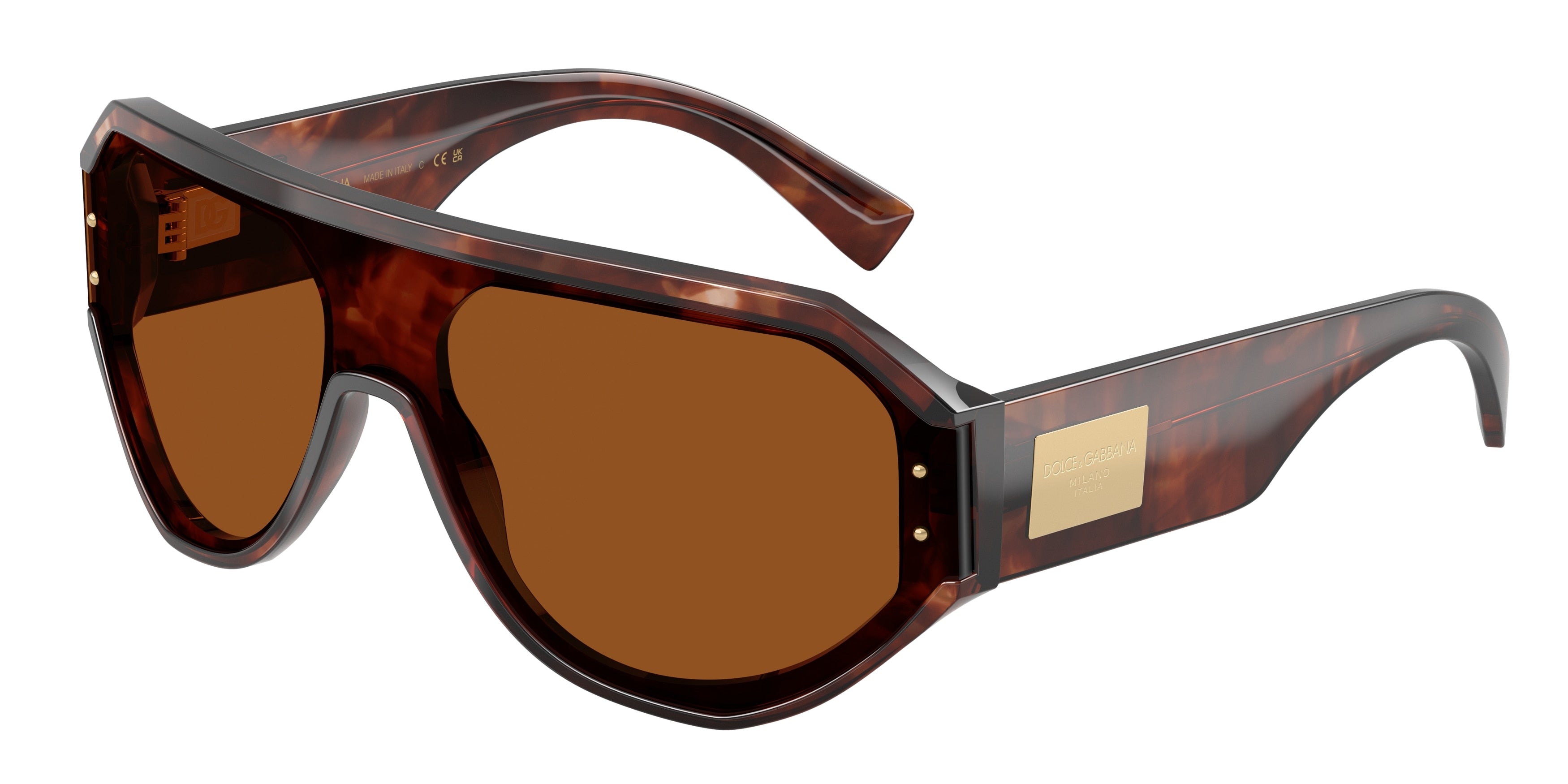 DOLCE & GABBANA DG4481F Pilot Sunglasses 322273-Dark Red Havana 0-140-147 - Color Map Red