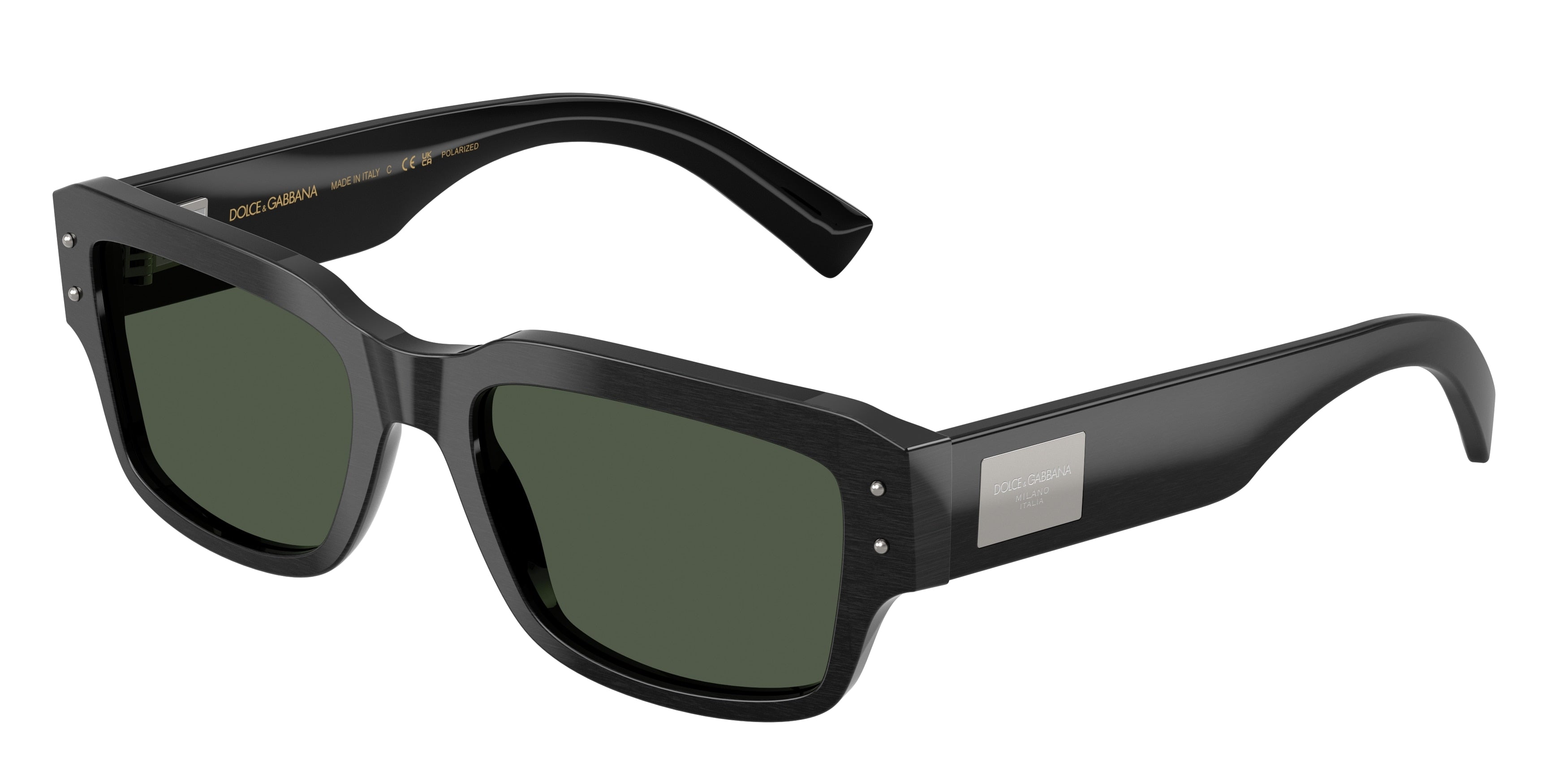 DOLCE & GABBANA DG4483 Square Sunglasses 28209A-Brushed Black 54-140-19 - Color Map Black