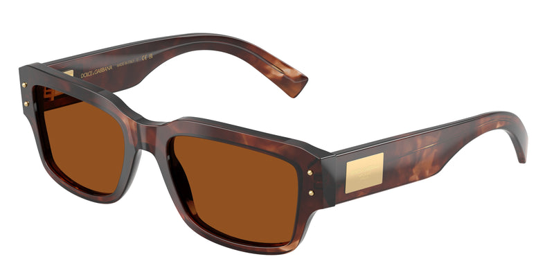 DOLCE & GABBANA DG4483 Square Sunglasses 322273-Dark Red Havana 54-140-19 - Color Map Red