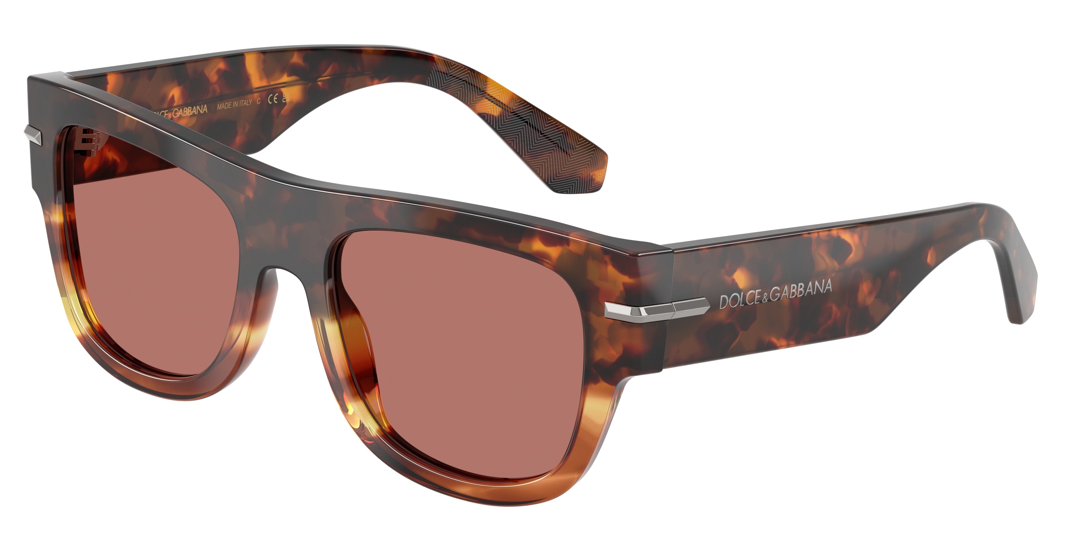 DOLCE & GABBANA DG4484F Square Sunglasses  3438M6-Havana Warm Brown 54-145-20 - Color Map Brown