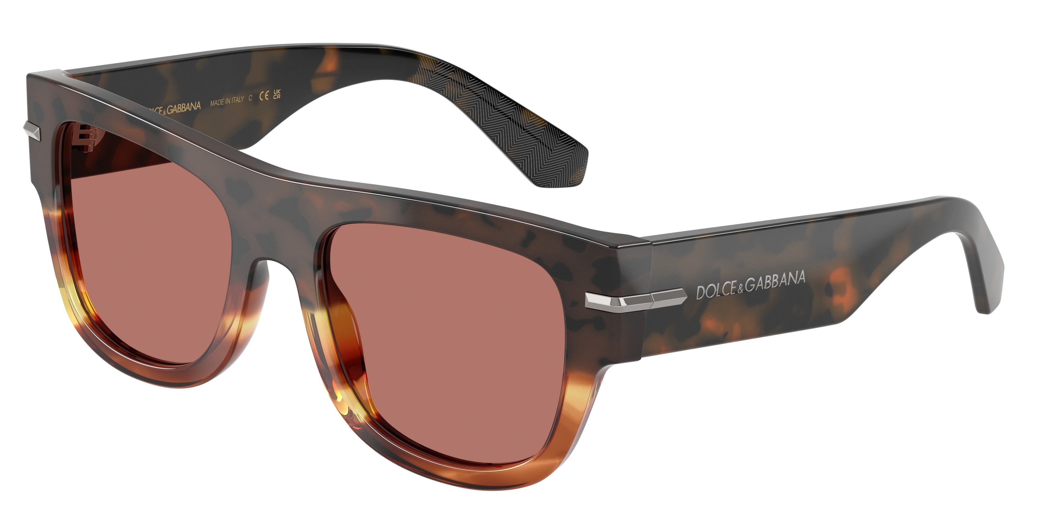 DOLCE & GABBANA DG4484 Square Sunglasses 3438M6-Havana Warm Brown 54-145-20 - Color Map Brown