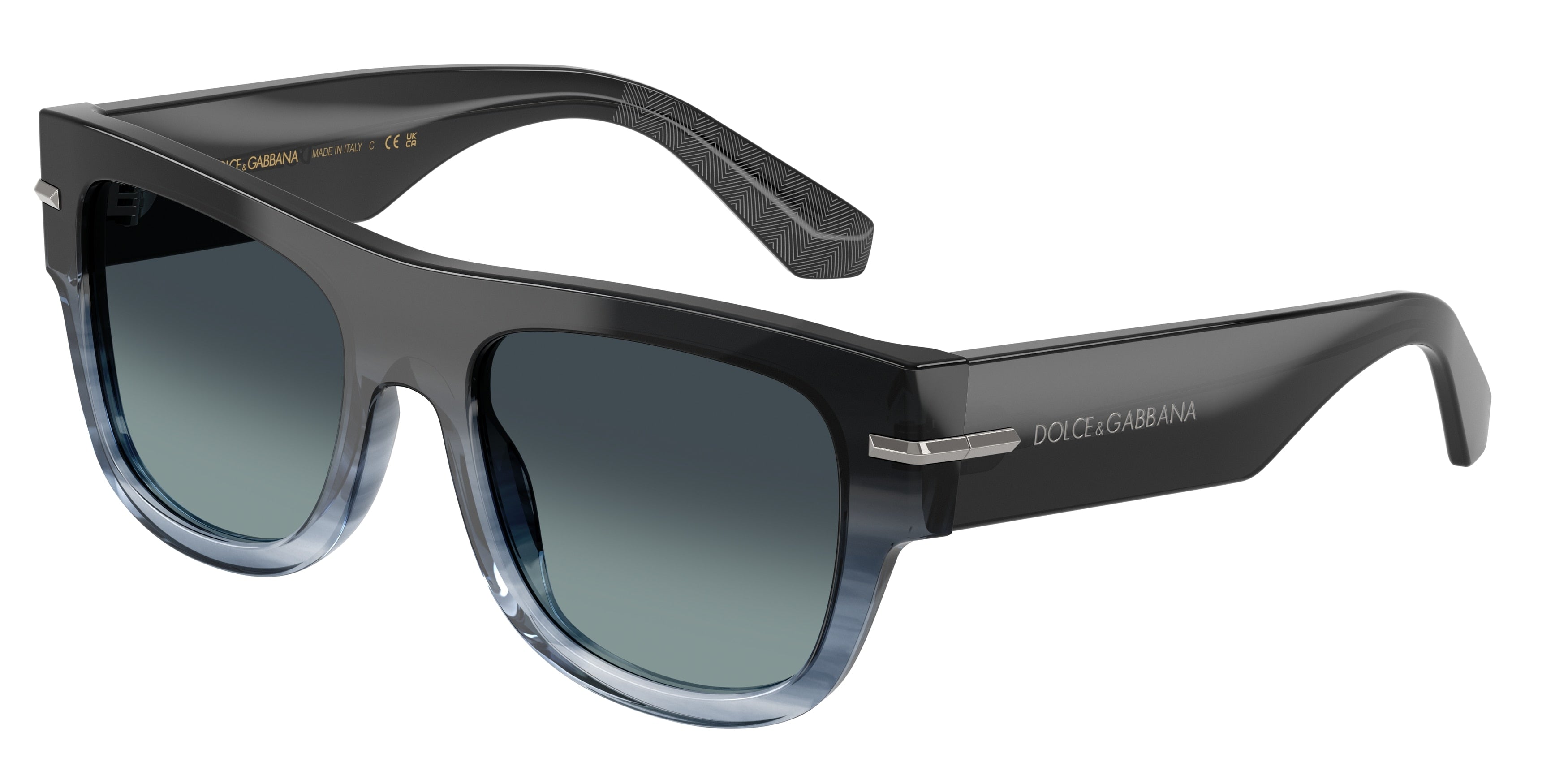 DOLCE & GABBANA DG4484 Square Sunglasses 348519-Gradient Striped Blue 54-145-20 - Color Map Blue