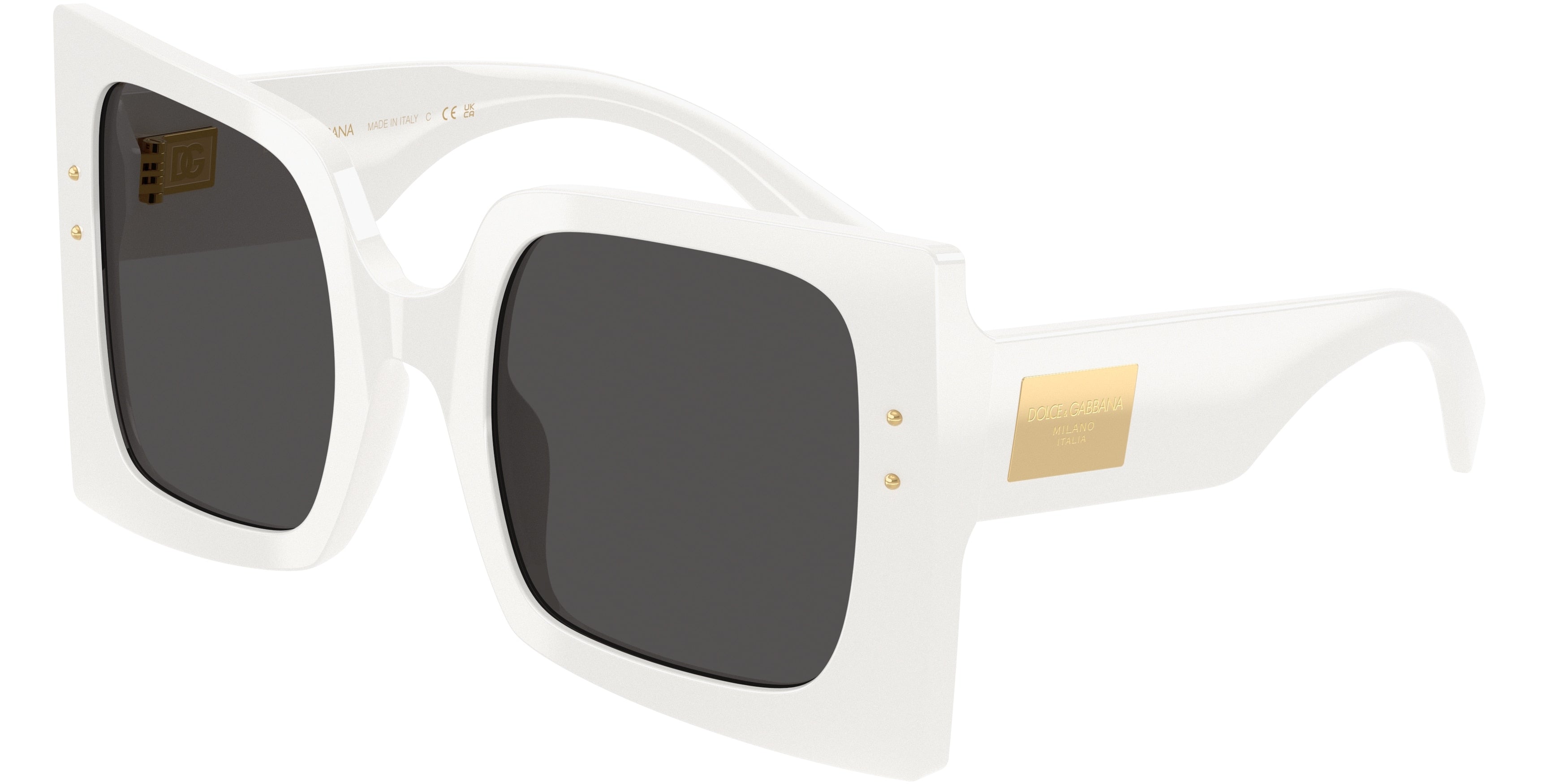 DOLCE & GABBANA DG4490 Square Sunglasses 331287-White 53-140-24 - Color Map White