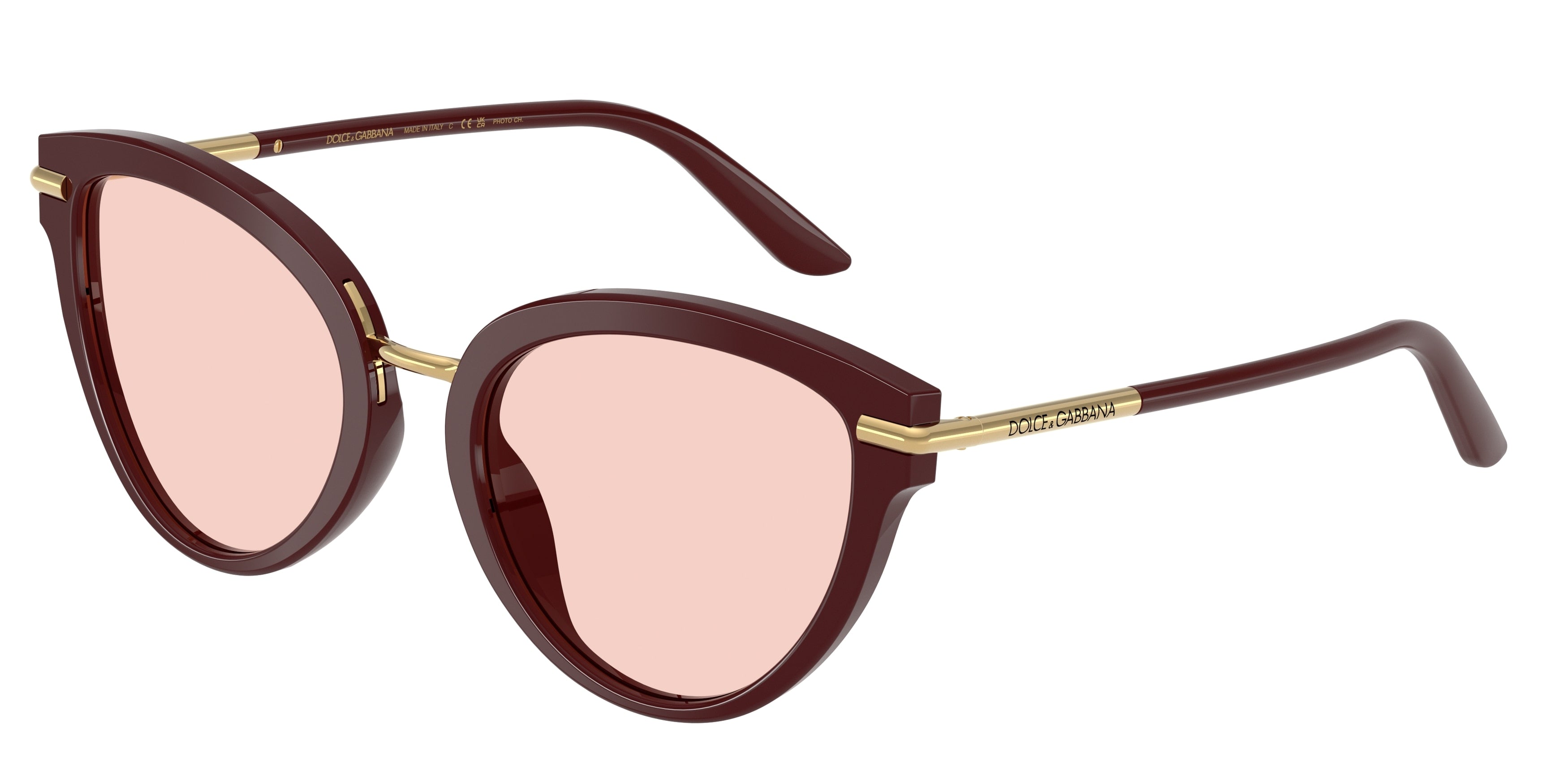 DOLCE & GABBANA DG4492 Butterfly Sunglasses 3091P5-Bordeaux 55-145-21 - Color Map Red