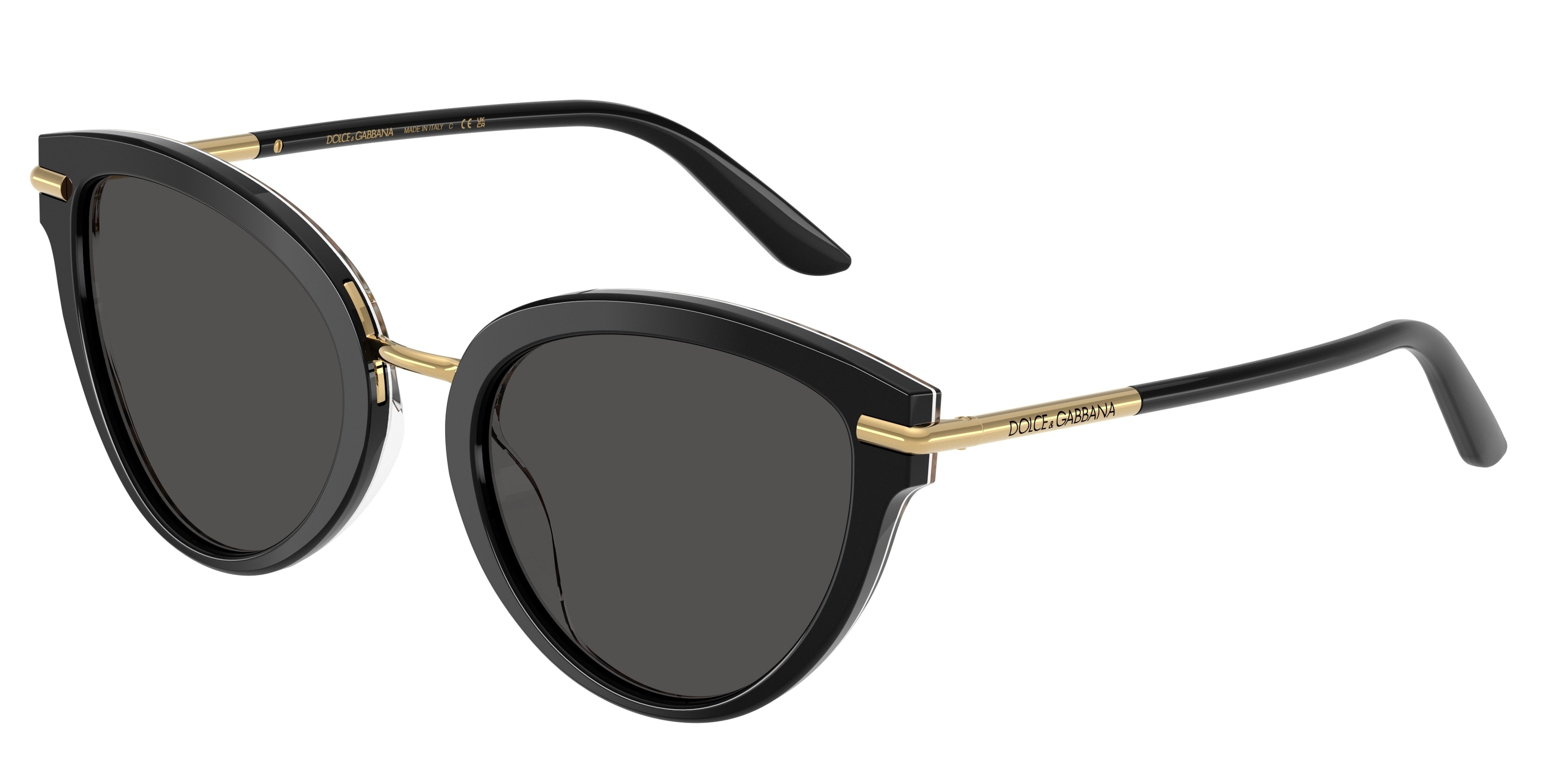 DOLCE & GABBANA DG4492 Butterfly Sunglasses 32998G-Top Black On Leo 55-145-21 - Color Map Black
