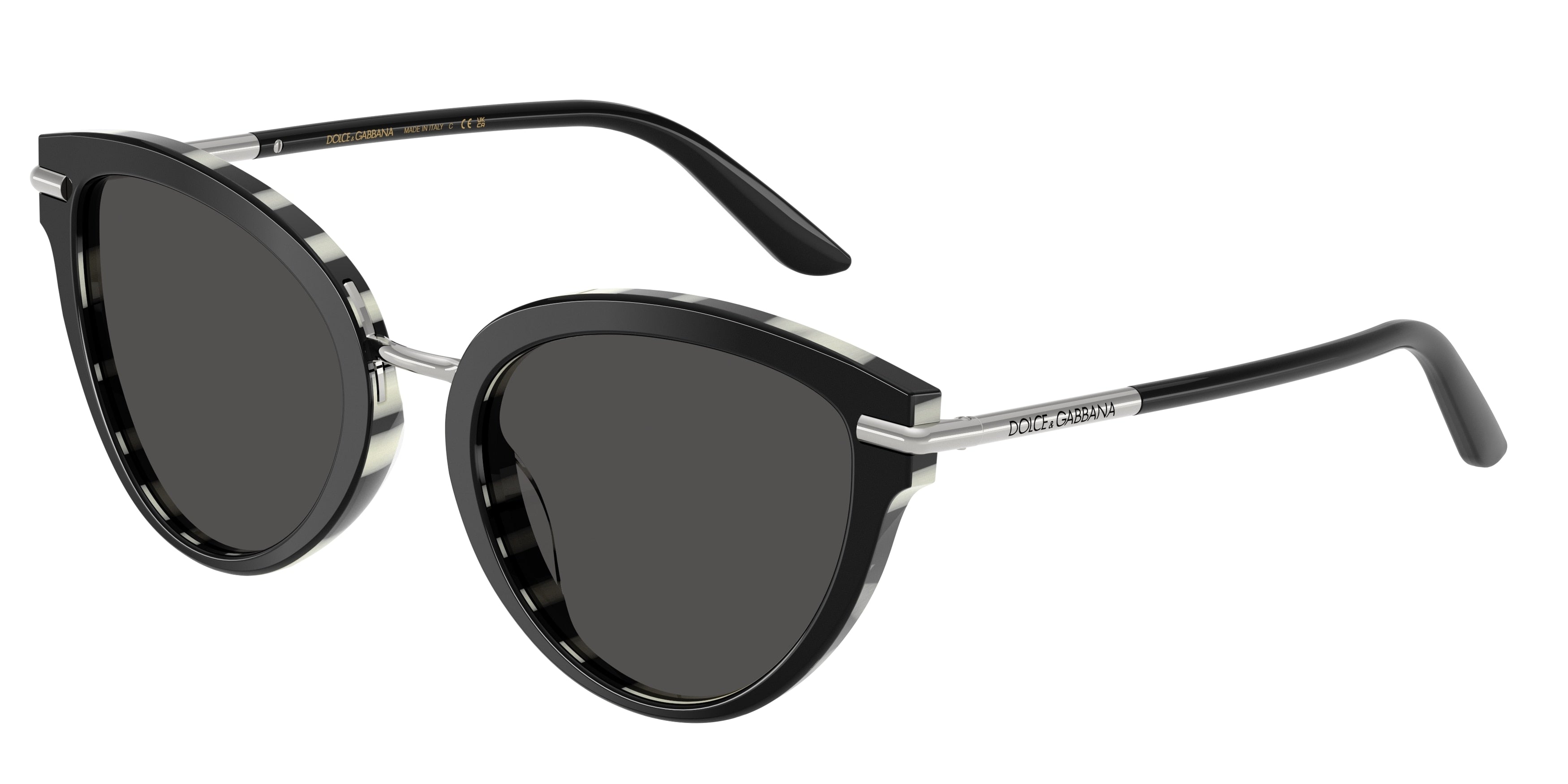 DOLCE & GABBANA DG4492 Butterfly Sunglasses 33728G-Top Black On Zebra 55-145-21 - Color Map Black