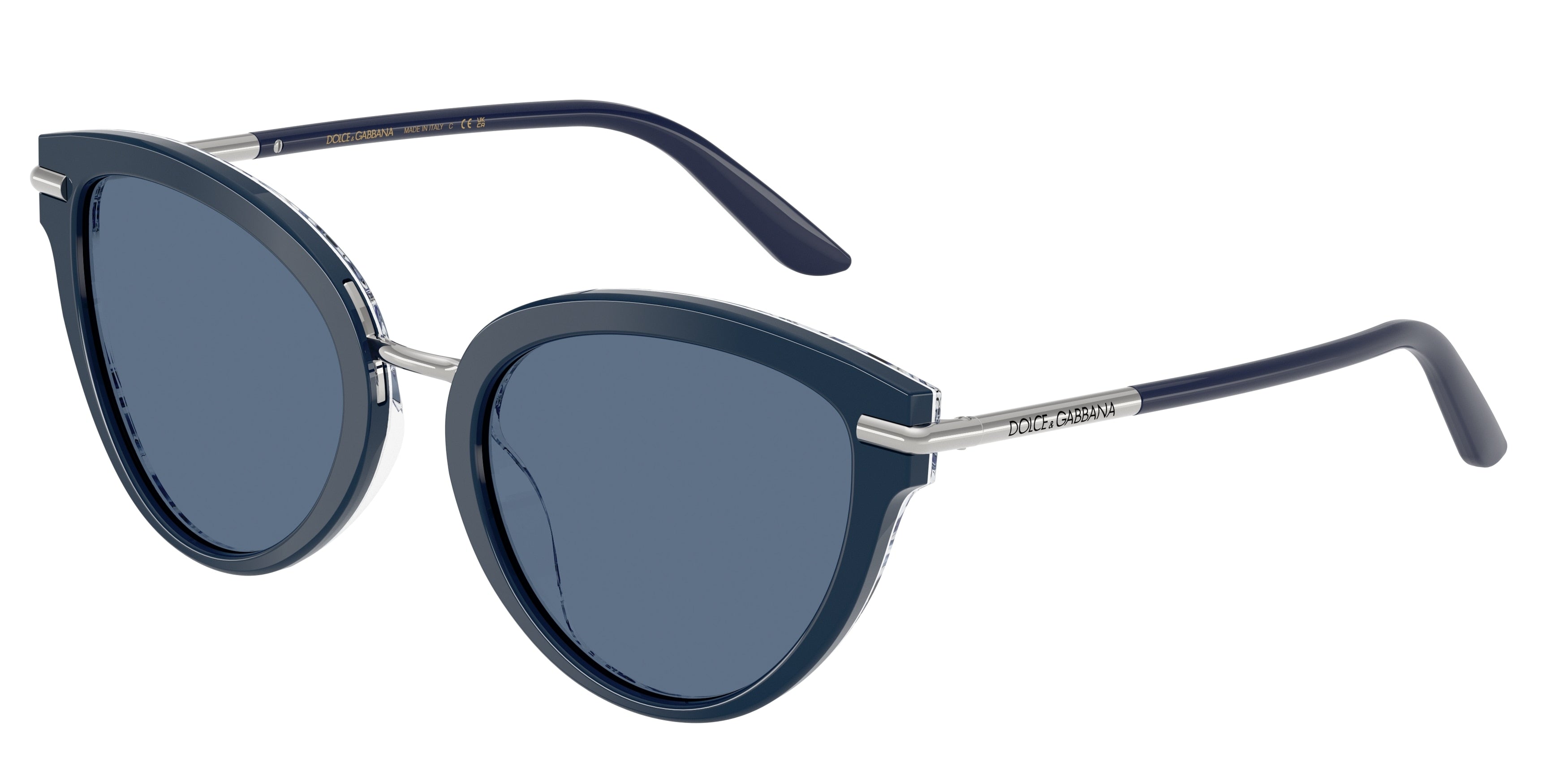 DOLCE & GABBANA DG4492 Butterfly Sunglasses 341419-Blue On Blue Maiolica 55-145-21 - Color Map Blue