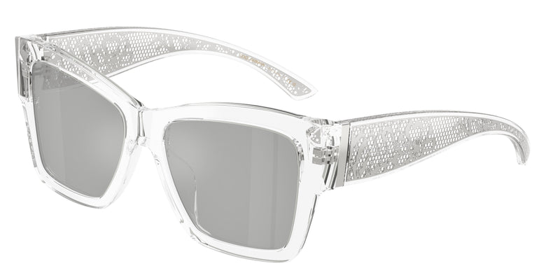 DOLCE & GABBANA DG4493 Square Sunglasses 31338V-Crystal 55-145-17 - Color Map Transparent
