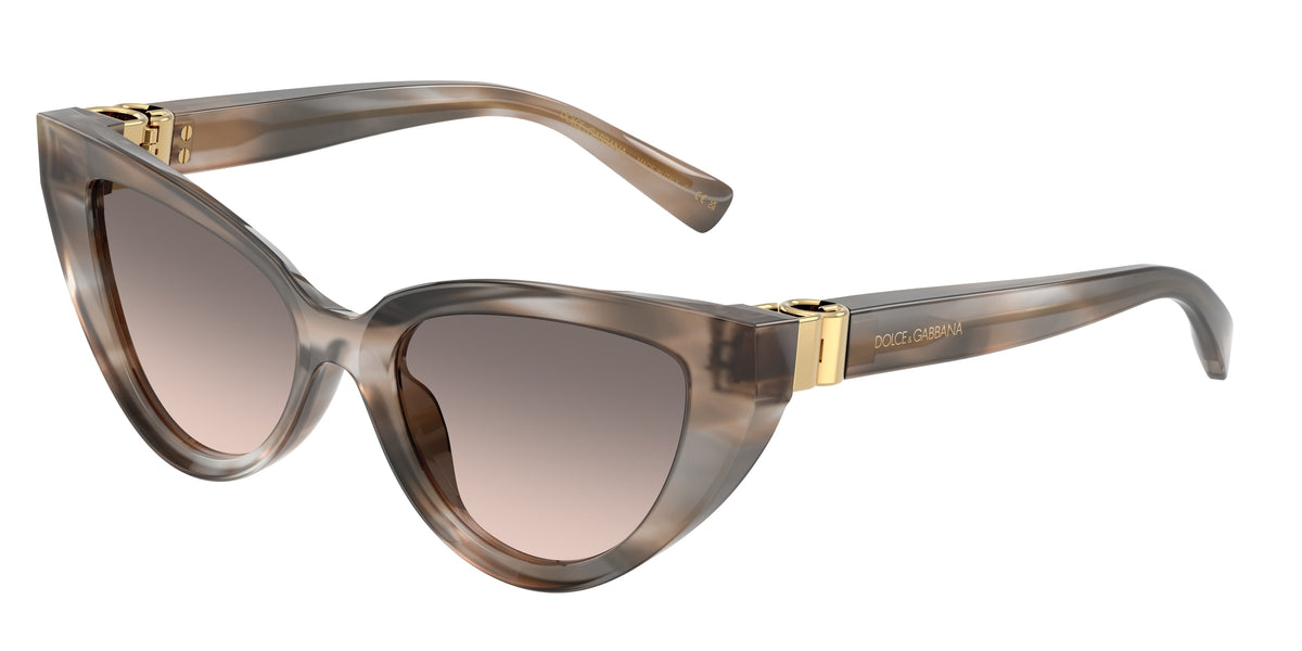 DOLCE & GABBANA DG4497 Cat Eye Sunglasses 34493B-Striped Grey 52-140-18 - Color Map Grey