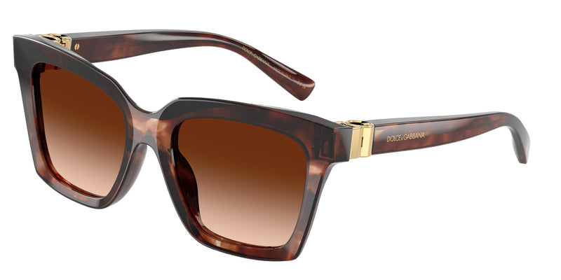 DOLCE & GABBANA DG4498 Square Sunglasses 322274-Dark Red Havana 55-140-20 - Color Map Red