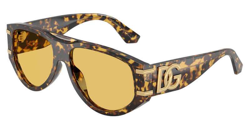 DOLCE & GABBANA DG4499 Pilot Sunglasses 333085-Yellow Havana 57-145-16 - Color Map Tortoise
