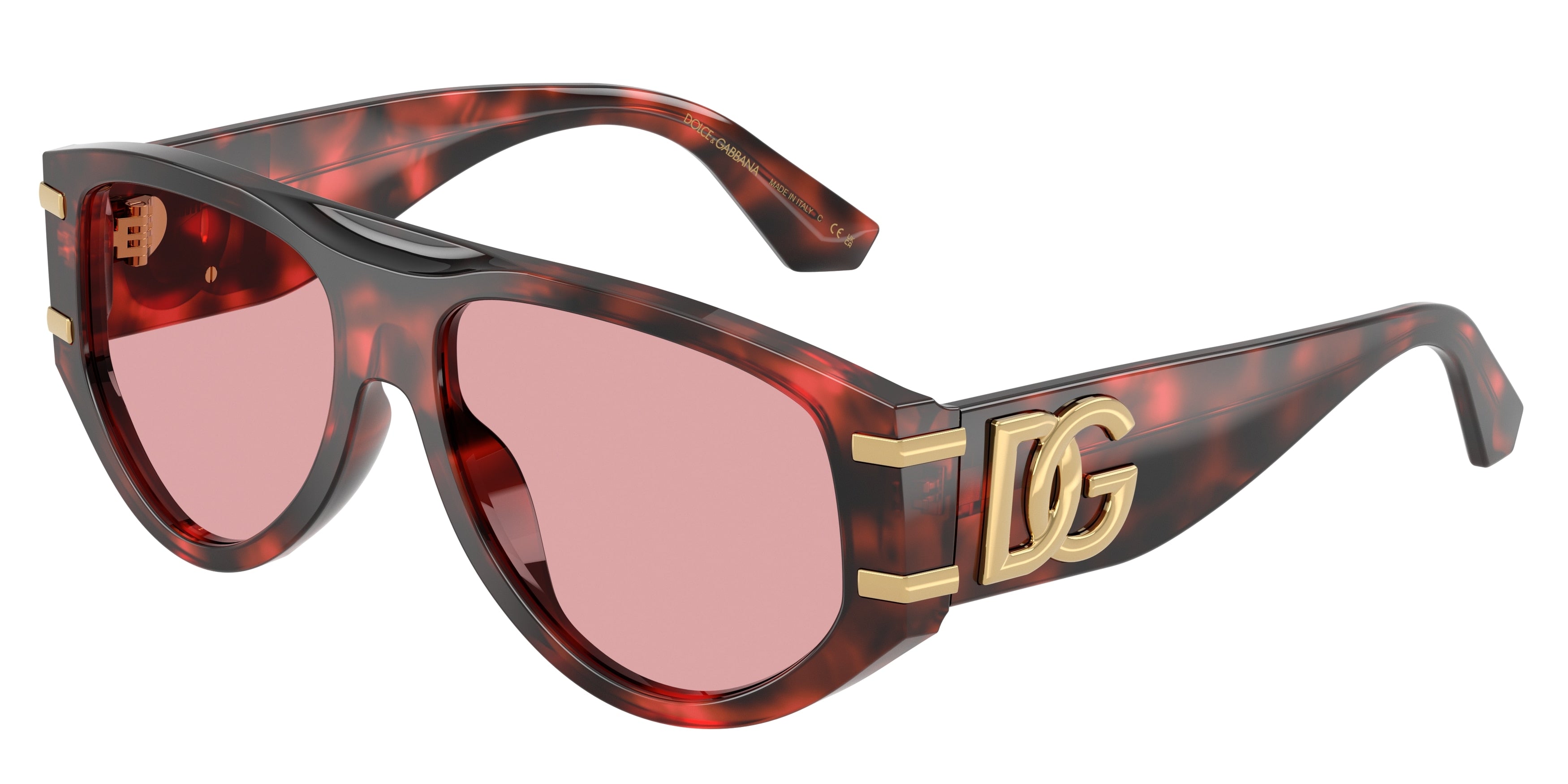 DOLCE & GABBANA DG4499 Pilot Sunglasses 335884-Red Havana 57-145-16 - Color Map Tortoise