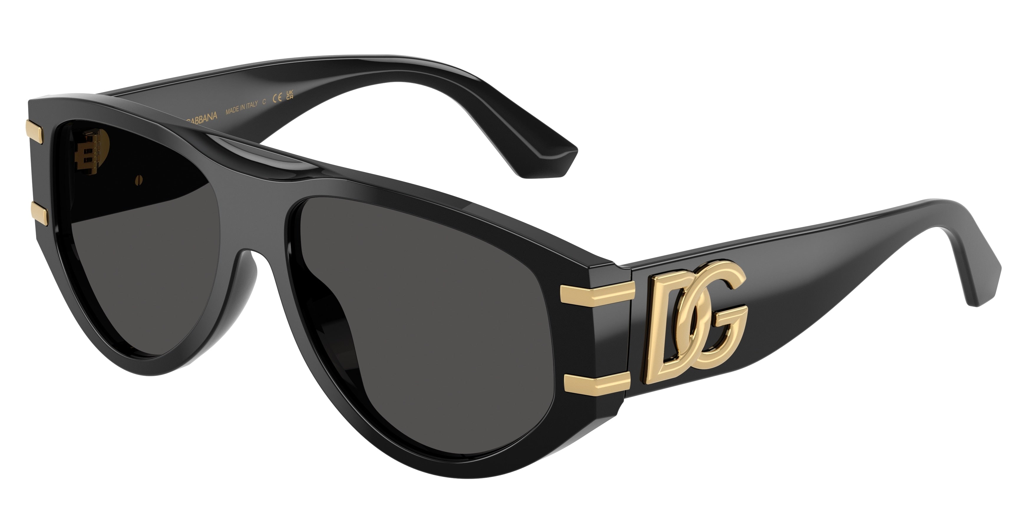 DOLCE & GABBANA DG4499 Pilot Sunglasses 501/87-Black 57-145-16 - Color Map Black