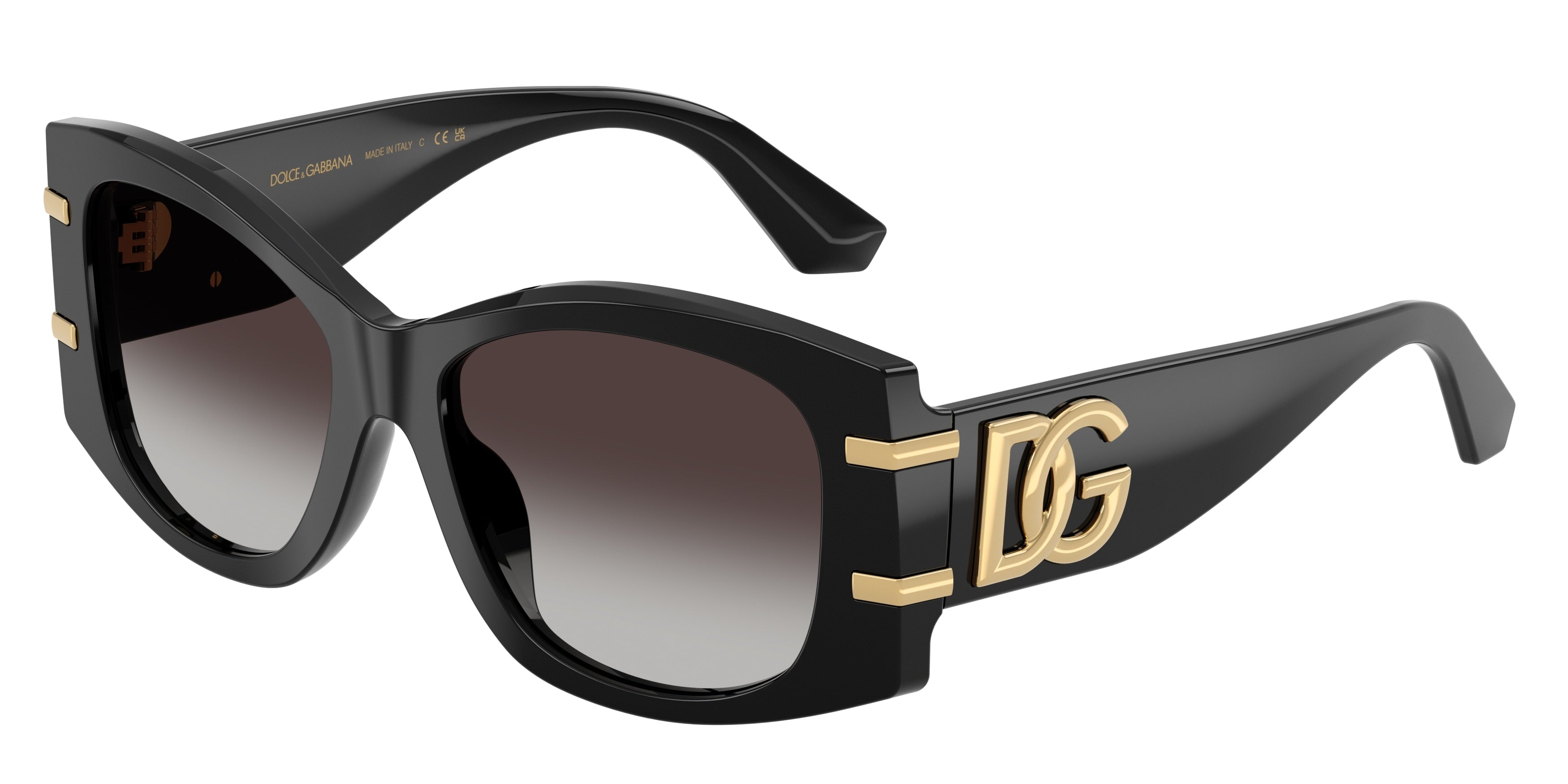 DOLCE & GABBANA DG4501 Butterfly Sunglasses 501/8G-Black 54-145-17 - Color Map Black