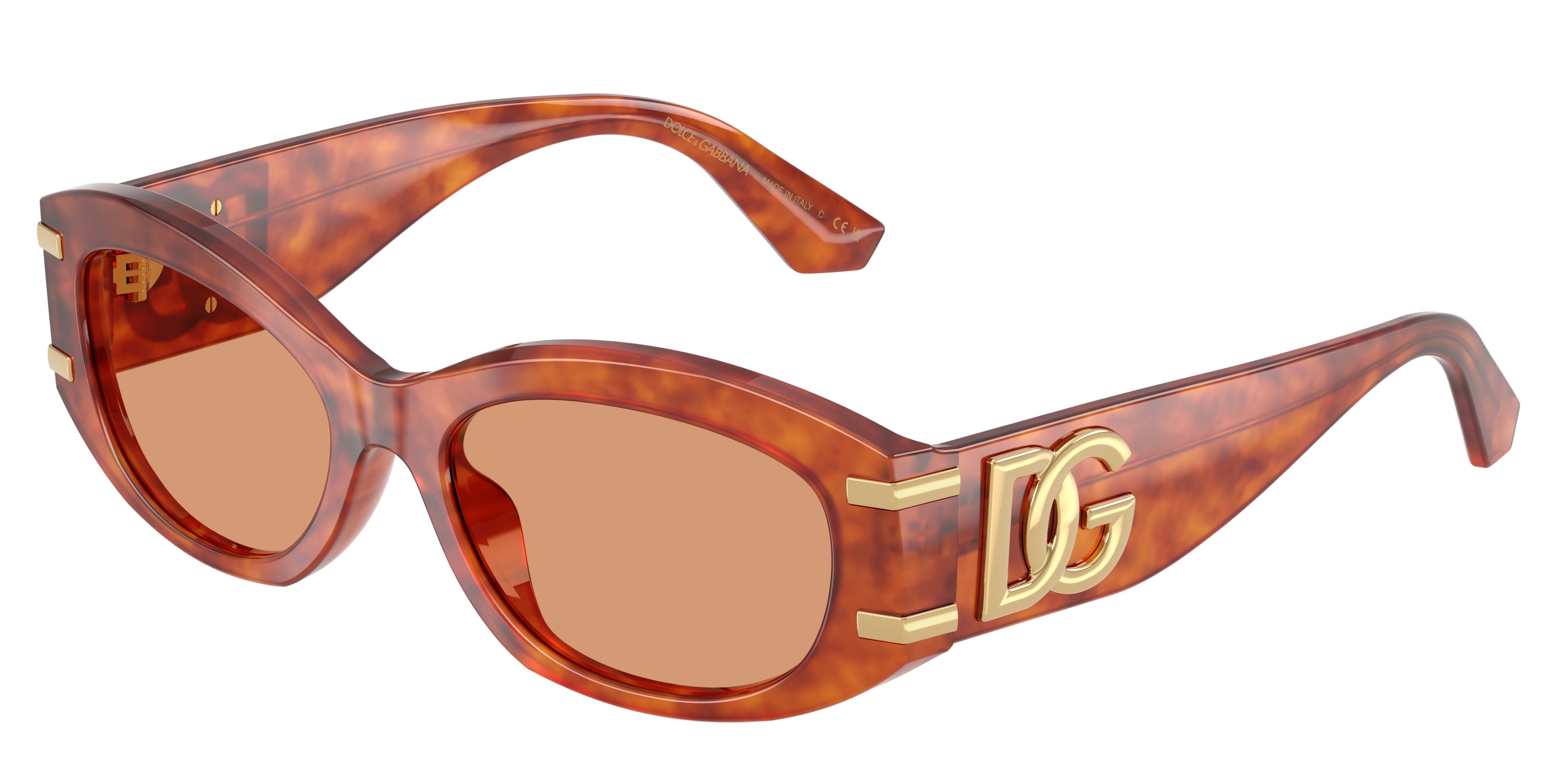 DOLCE & GABBANA DG4502 Oval Sunglasses 3452/7-Camel Havana 55-145-18 - Color Map Brown
