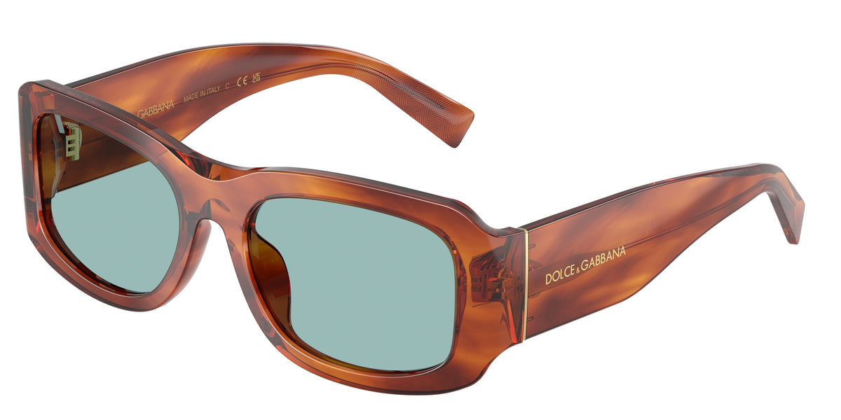 DOLCE & GABBANA DG4503 Rectangle Sunglasses 322180-Striped Ginger 57-140-19 - Color Map Brown