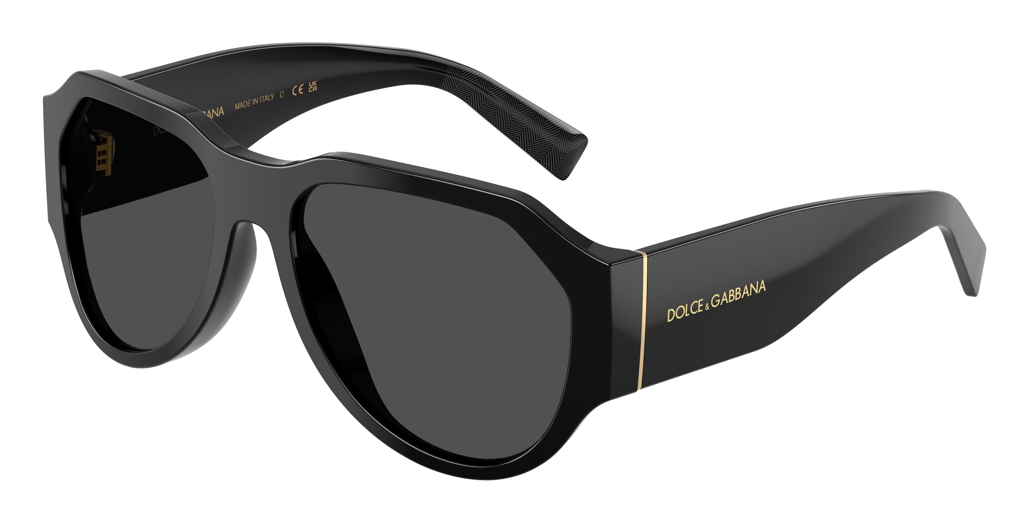 DOLCE & GABBANA DG4504 Pilot Sunglasses 501/87-Black 58-140-18 - Color Map Black