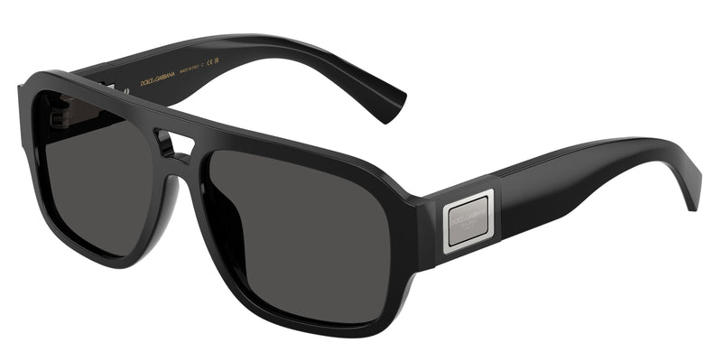 DOLCE & GABBANA DG4506 Pilot Sunglasses 501/87-Black 58-145-16 - Color Map Black