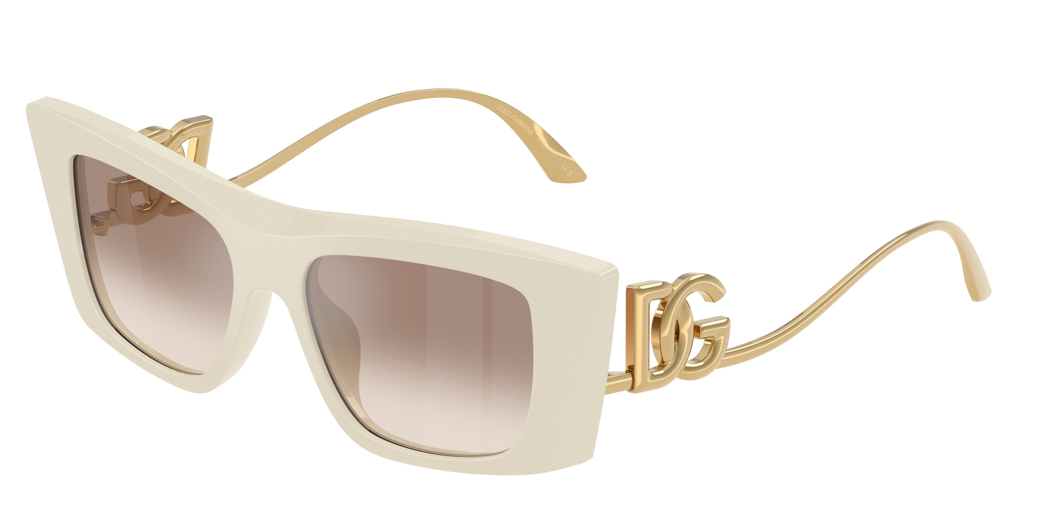 DOLCE & GABBANA DG4510 Cat Eye Sunglasses  331294-Cream 51-145-16 - Color Map Brown
