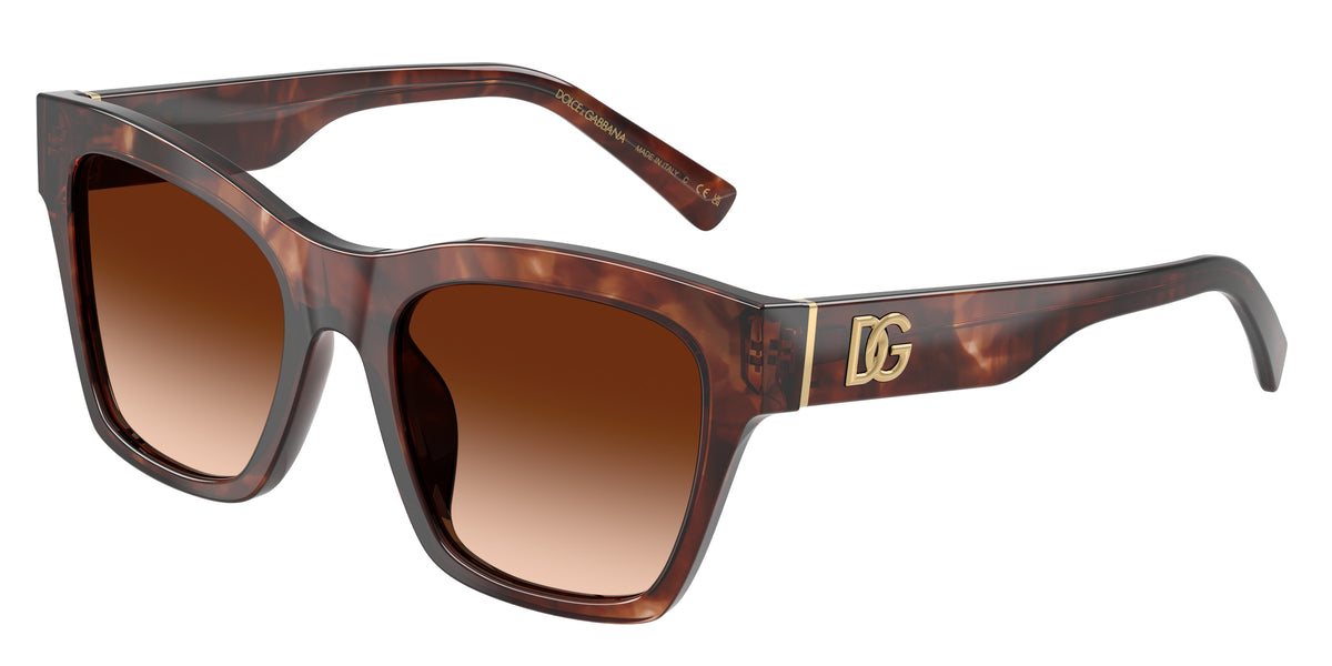 DOLCE & GABBANA DG4512 Square Sunglasses 322274-Dark Red Havana 53-145-20 - Color Map Red