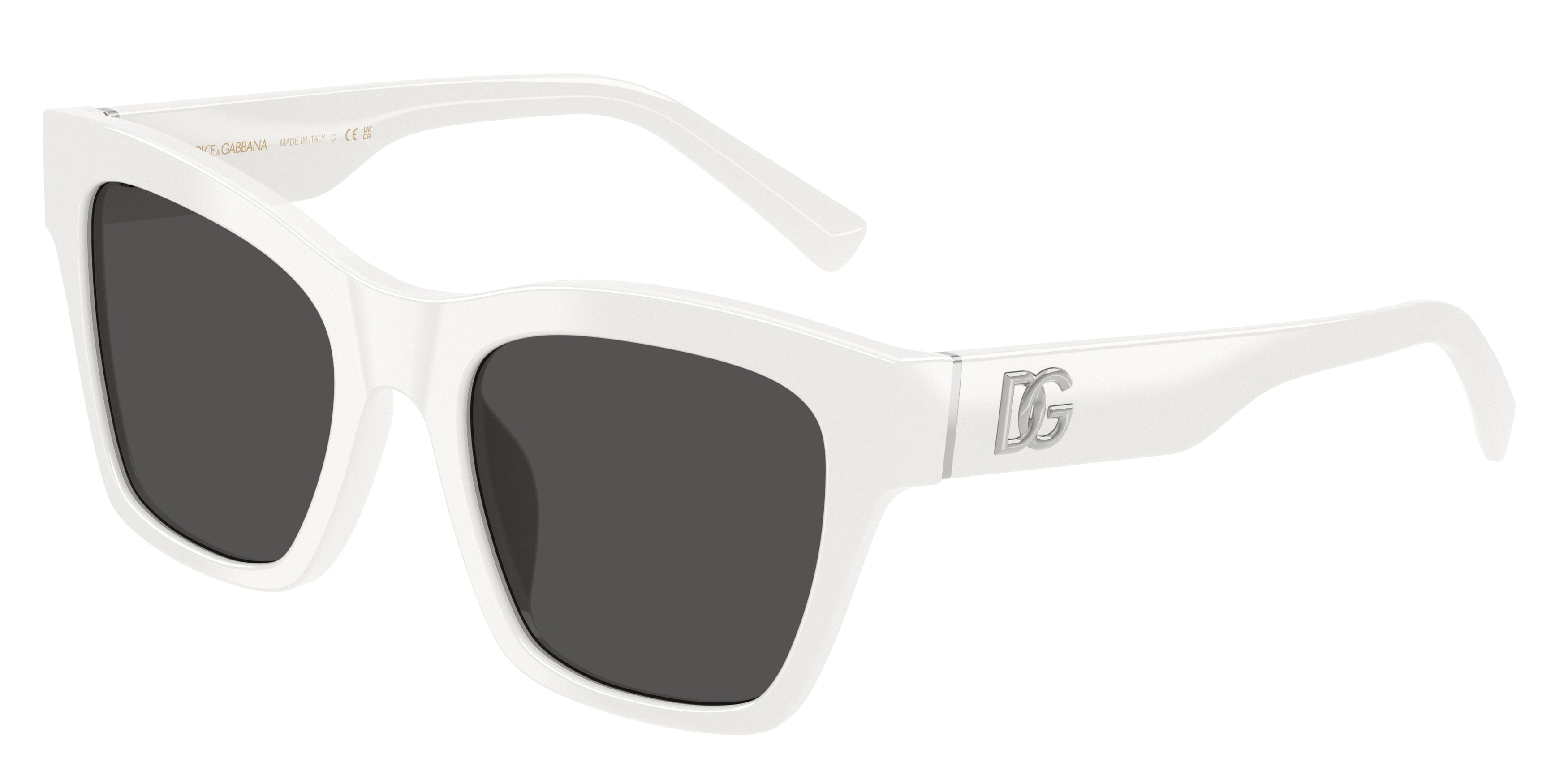 DOLCE & GABBANA DG4512 Square Sunglasses 331287-White 53-145-20 - Color Map White