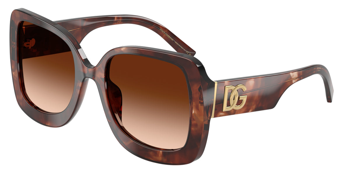 DOLCE & GABBANA DG4513 Square Sunglasses 322274-Dark Red Havana 55-145-21 - Color Map Red