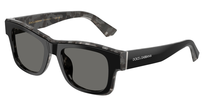 DOLCE & GABBANA DG4515 Square Sunglasses 3403/1-Black On Grey Havana 52-145-20 - Color Map Black
