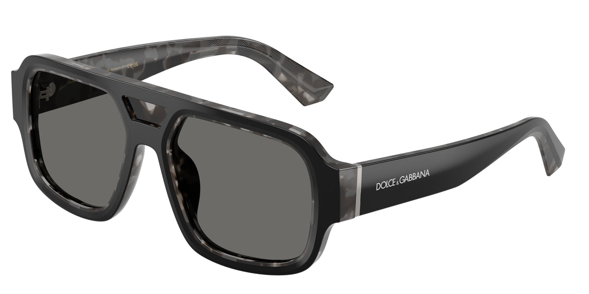 DOLCE & GABBANA DG4516 Square Sunglasses 3403/1-Black On Grey Havana 55-145-18 - Color Map Black