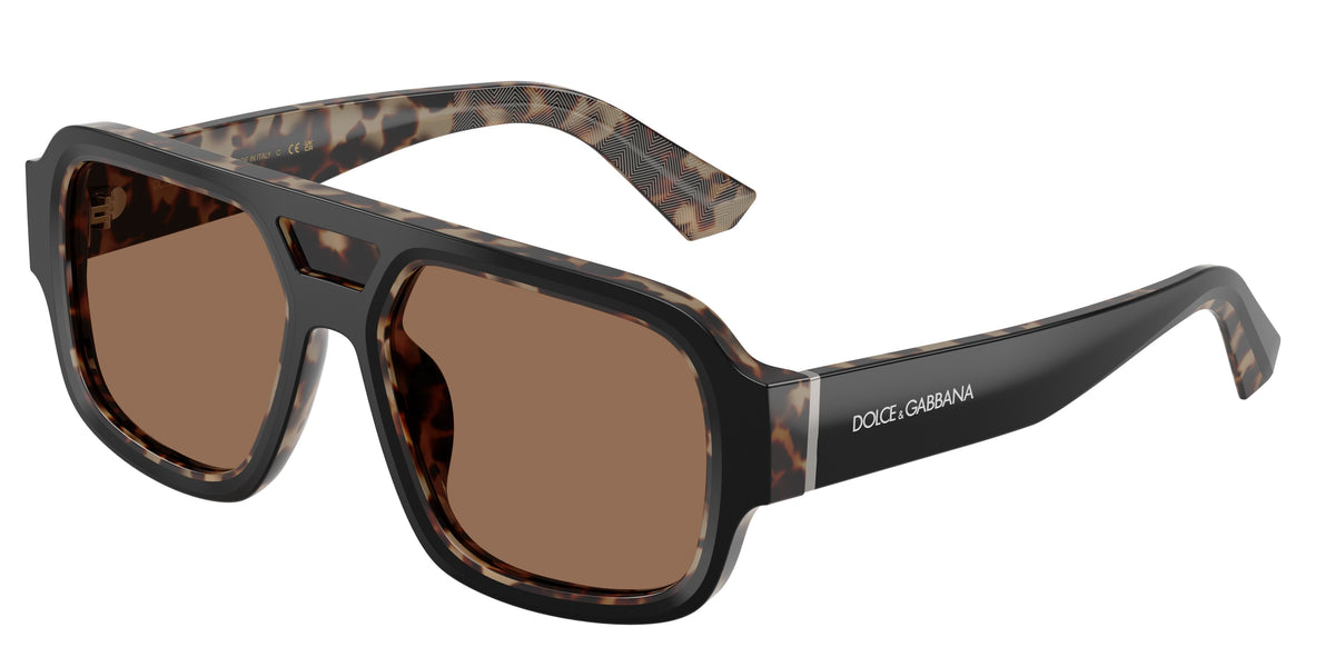 DOLCE & GABBANA DG4516 Square Sunglasses 341773-Black On Red Havana 55-145-18 - Color Map Black
