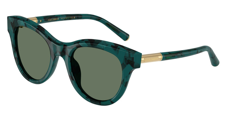 DOLCE & GABBANA DG4518 Phantos Sunglasses 3460/2-Pearl Havana Petroleum 52-145-21 - Color Map Green