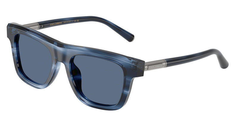 DOLCE & GABBANA DG4521 Square Sunglasses 344880-Striped Blue 52-145-18 - Color Map Blue