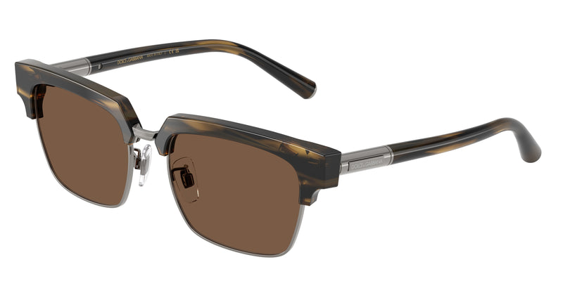 DOLCE & GABBANA DG4522 Square Sunglasses 306373-Striped Brown 54-145-18 - Color Map Tortoise