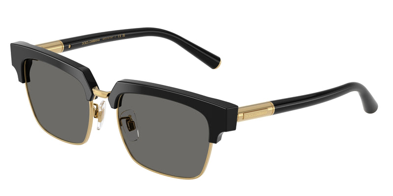 DOLCE & GABBANA DG4522 Square Sunglasses 501/1-Black 54-145-18 - Color Map Black